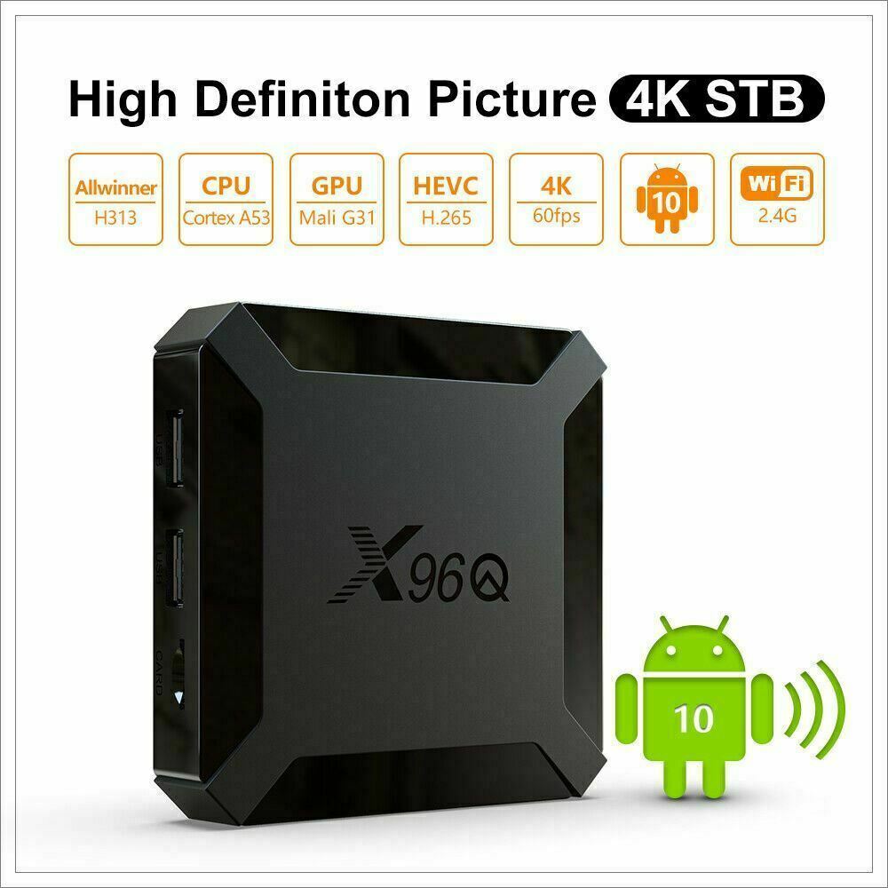 Android 10.0 TV Box X96Q Quad Core HD 4K Media Stream Player Mini PC Dual WiFi