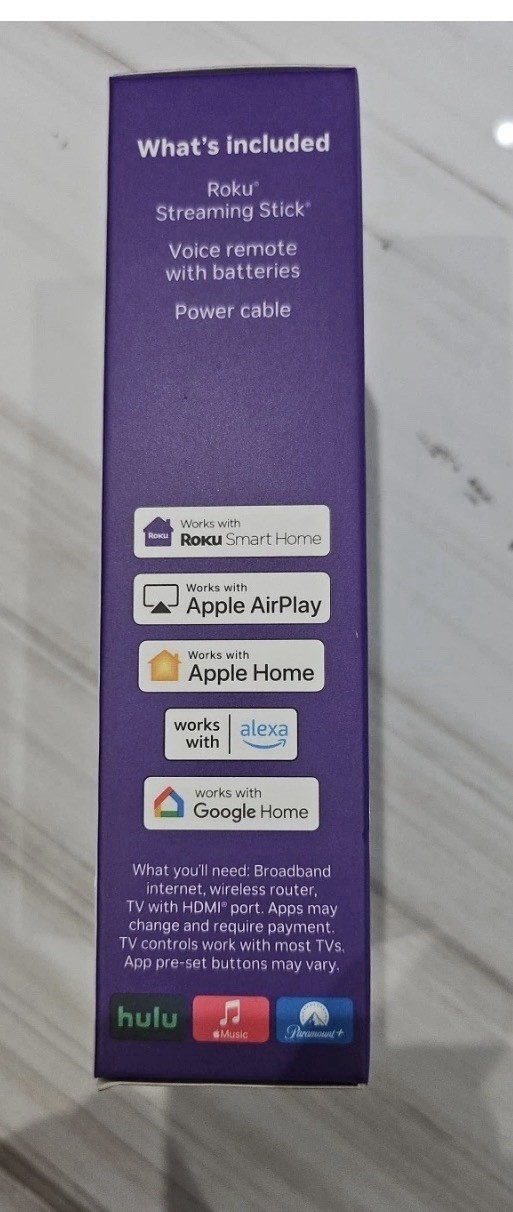 Roku Streaming Stick HD Media Player with Voice Remote – 2025 Model – New Sealed