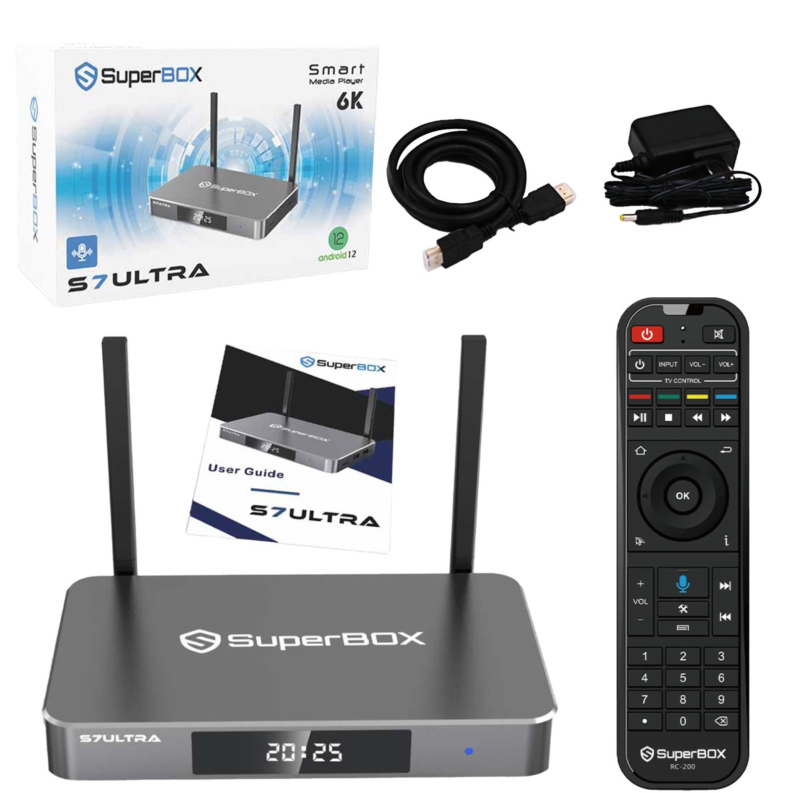 SuperBox S7 Ultra Android 12 TV Box | 4GB+128GB | 6K UHD | WiFi 6 | Voice Remote
