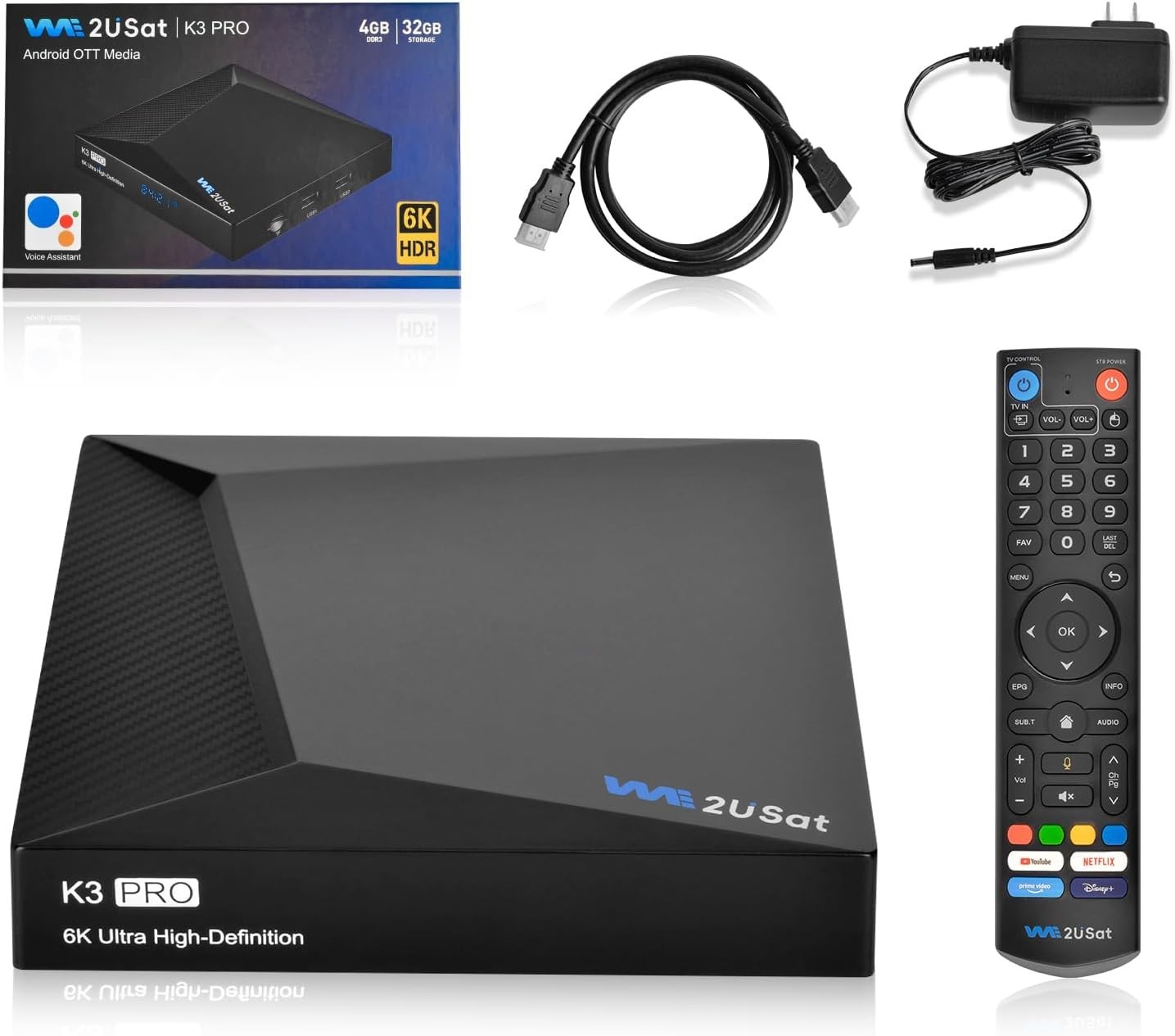 VSEE WE2USAT V5 K3PRO Super Clear Android Smart TV Box 6K Ultra HD Voice Control