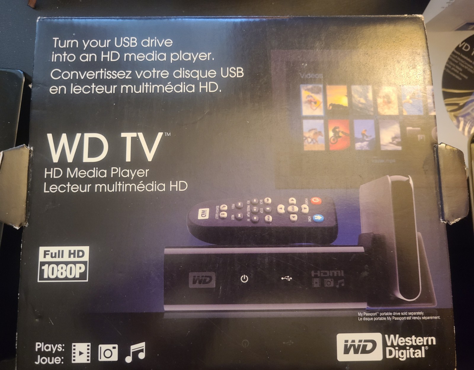 Western Digital WD TV HD Media Streaming Player 1080P HDMI ~ NEW OPEN BOX