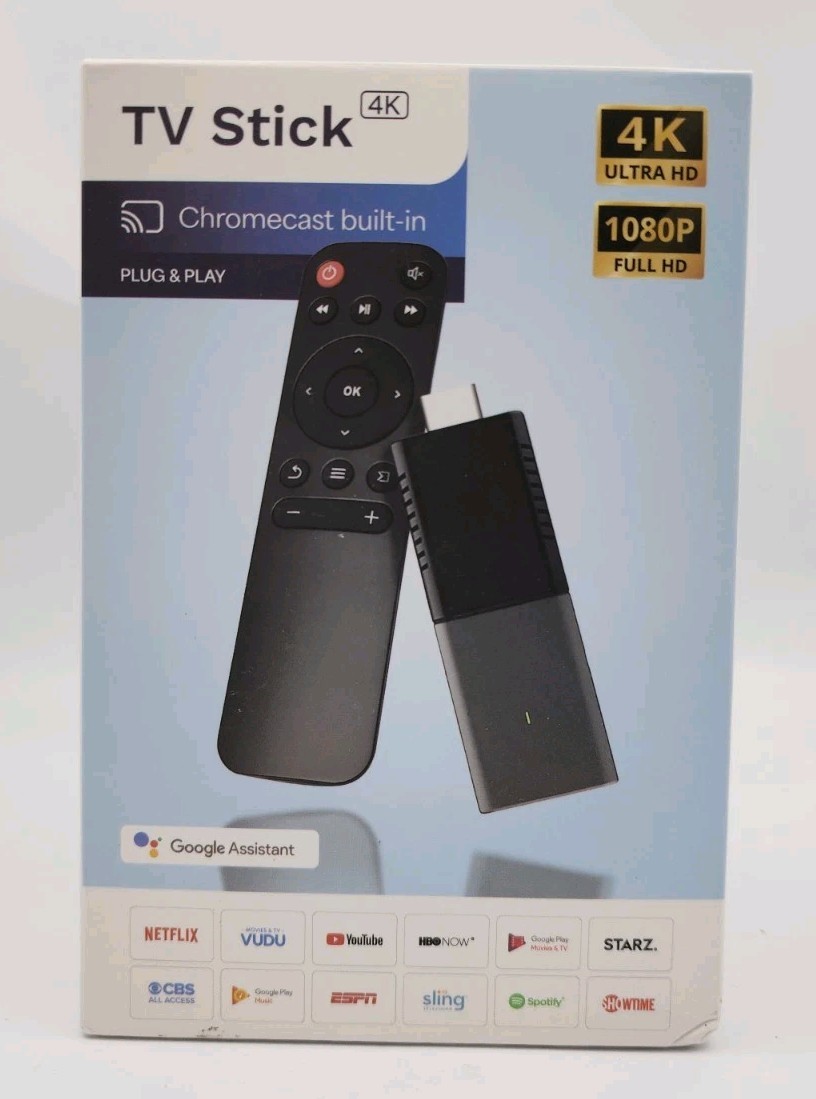 Smart TV Stick 4K UHD Chromecast Built in Android 14.1 Google Assistant Remote