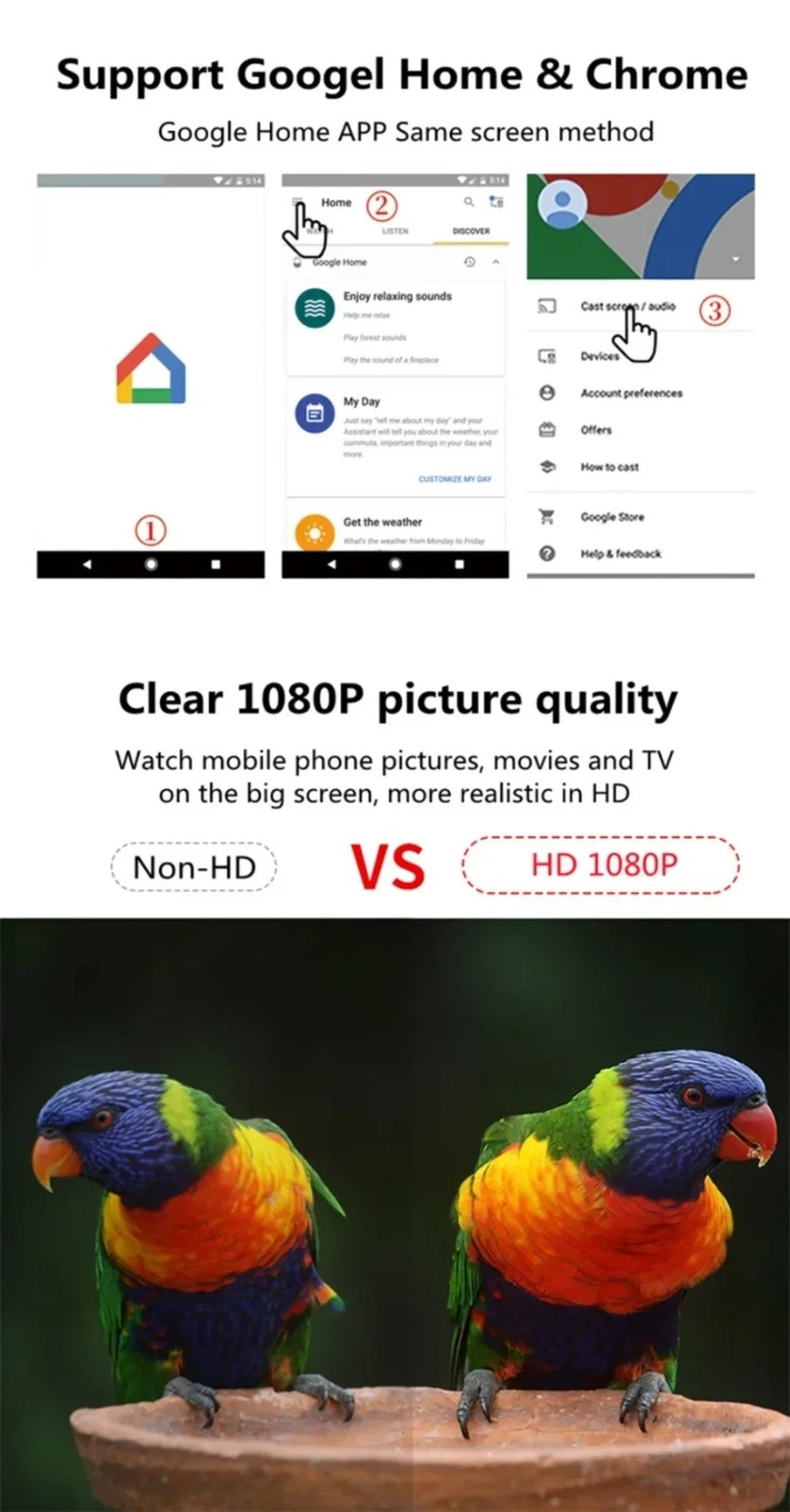 4K WiFi HDMI Anycast Miracast Airplay TV Wireless Display DLNA Dongle Adapter..