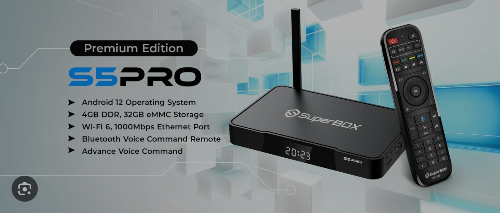 SuperBox S5MAX WiFi 6K WiFi-6 Ultra HD Smart Media Player Blue Brand New