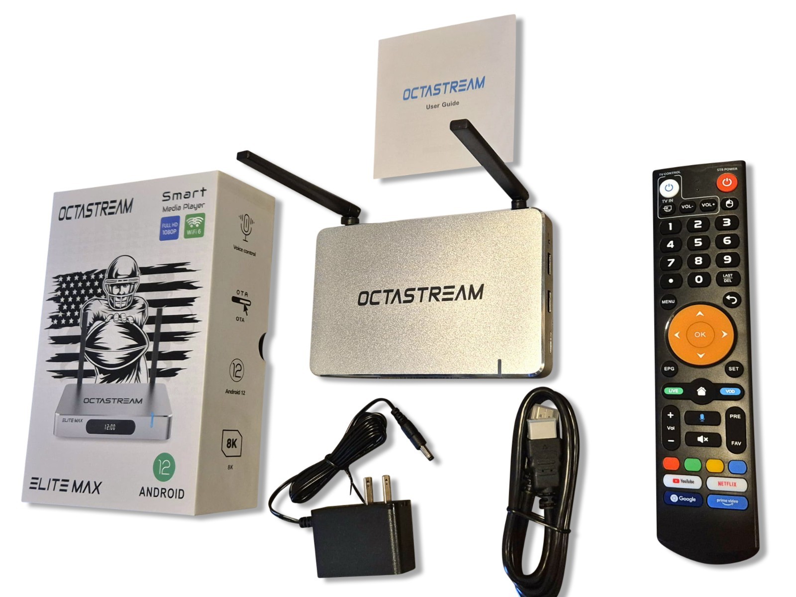 Octastream Elite Max Smart Media Player( New 2025 Version W/ Voice Remote)