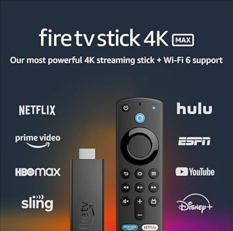 🔥 AMAZON FIRE TV Stick 4K MAX, Wi-Fi 6, Alexa Voice Remote Includes TV control