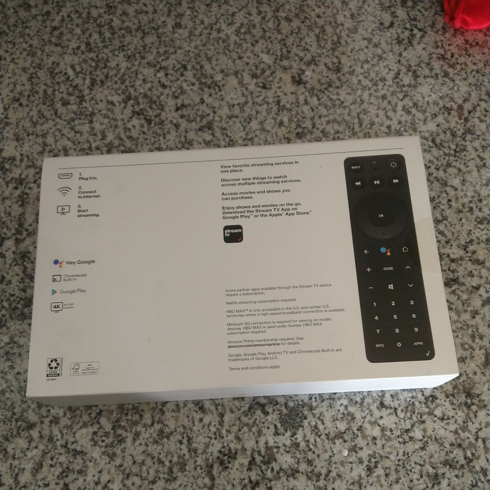 Verizon Stream TV 4K 2nd Gen Black All Accessories and Remote ASK-STI6220 NEW