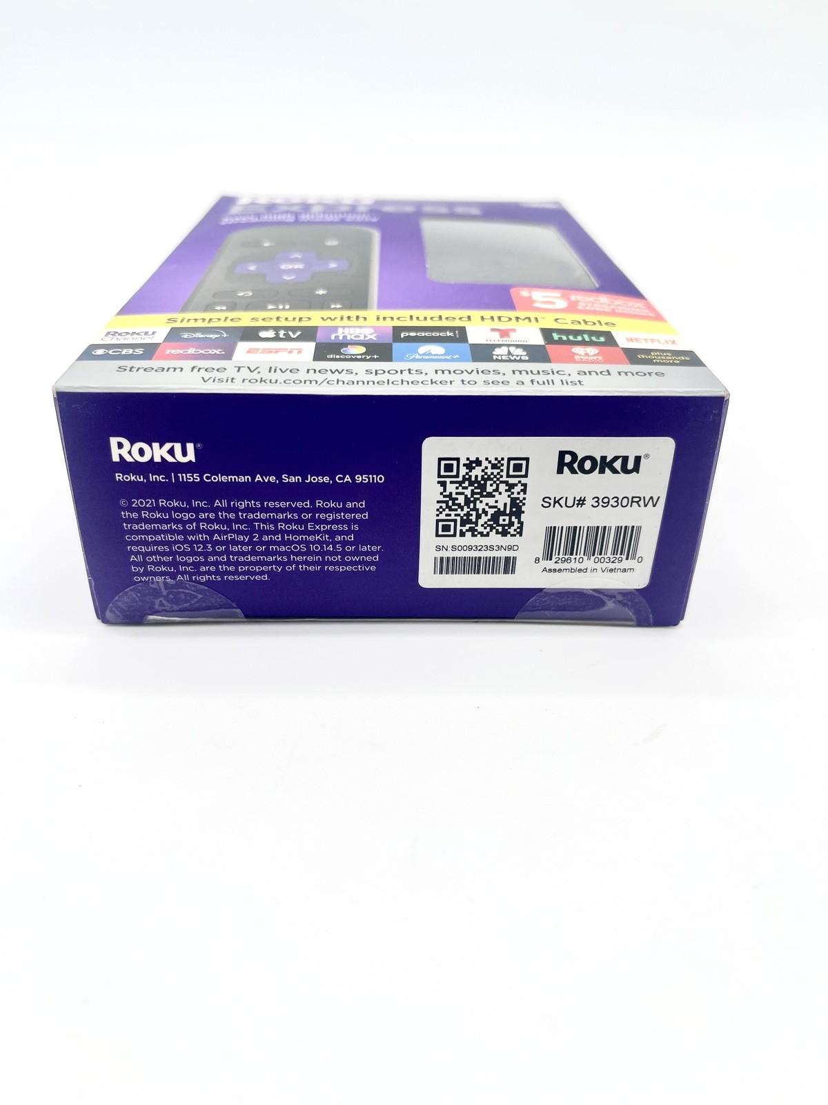 New Roku Express HD Streaming Media Streamer – Black + Mini HDM12AV Output