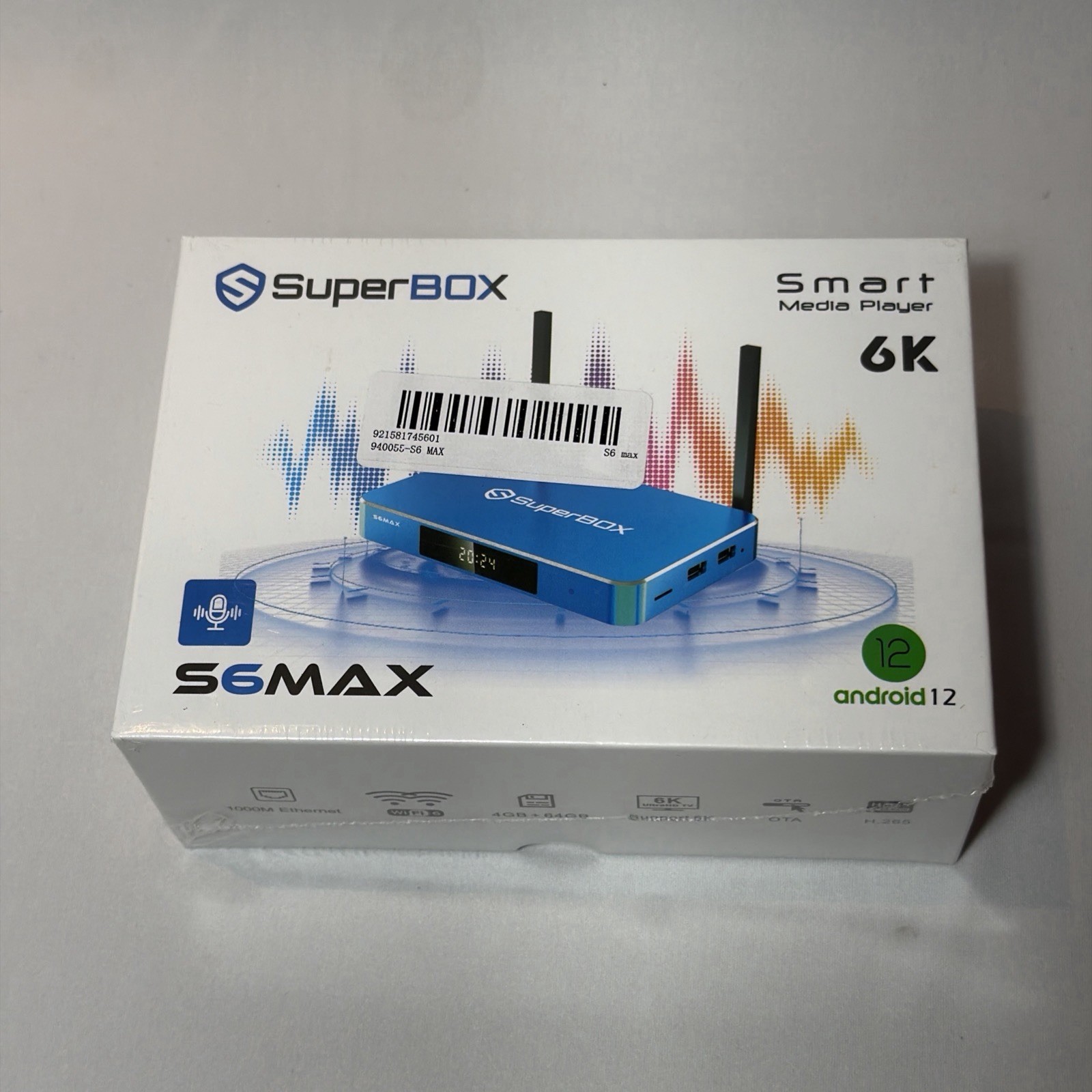 SuperBox S6 Max Android TV Box 4K Smart Media Stream Time Shift Voice Remote