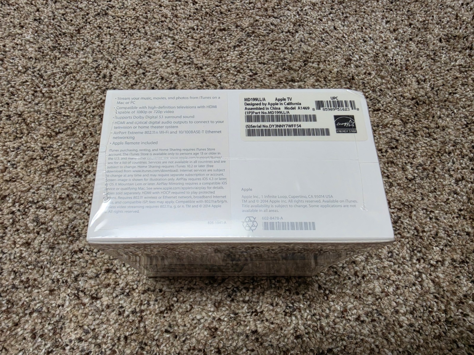 Apple TV 3rd Generation HDMI 1080p FHD – Black (MD199LL/A) – SEALED