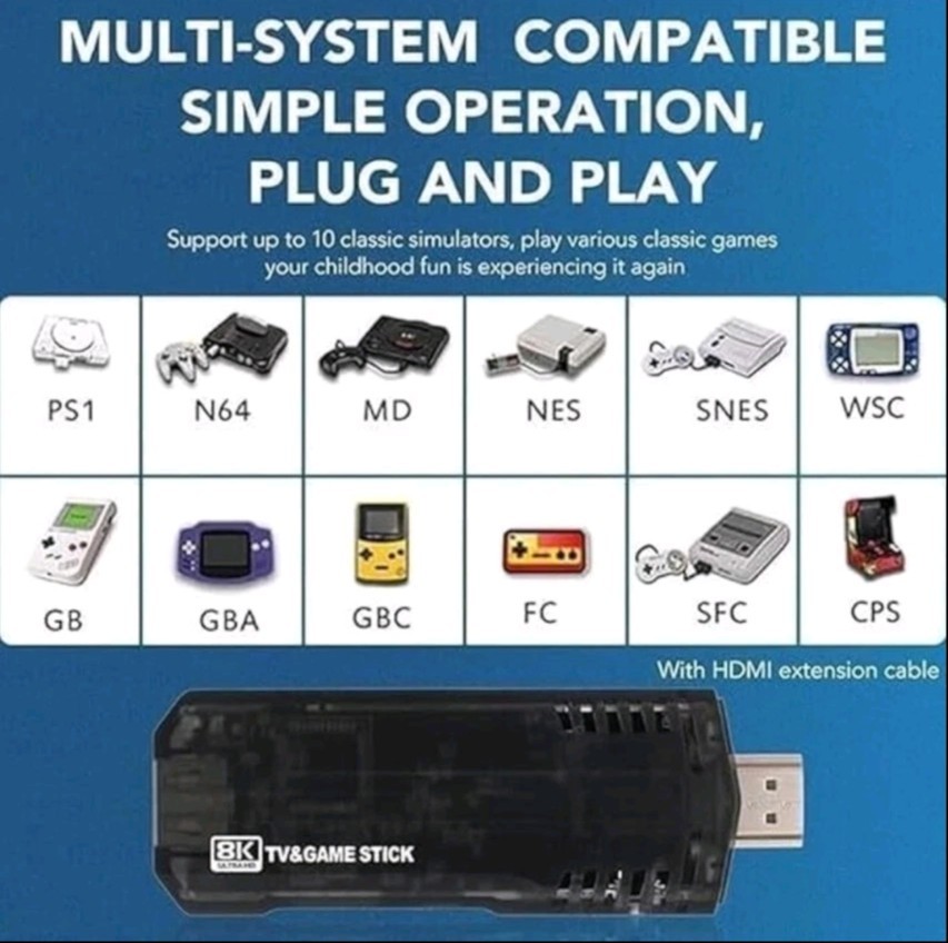 Q9 Android Game TV Stick App 4K 8K HDR w/ 2 Wireless Controllers New Sealed #4