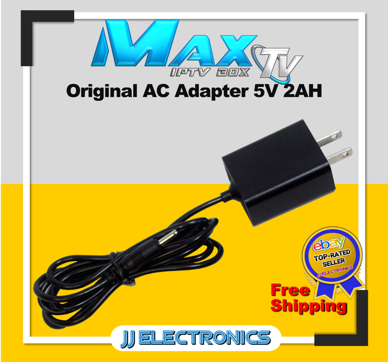 Power Cord AC ADAPTER EXCLUSIVE FOR MAXTV BOXES DC 5v 2A INPUT 100-240v AC
