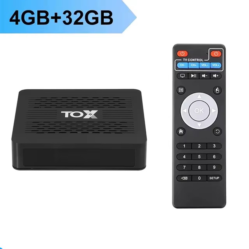 Original Smart TV box TOX4 RK3528 Android 13 4GB 32GB BT5.0 AV1 1000M LAN 2.4G 5