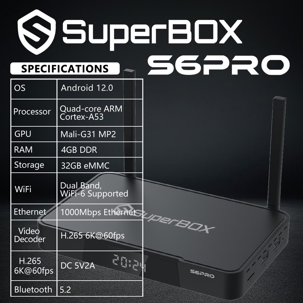 New SuperBox S6 Pro BOX – Authorized Distributor – Free Shipping Message To Me
