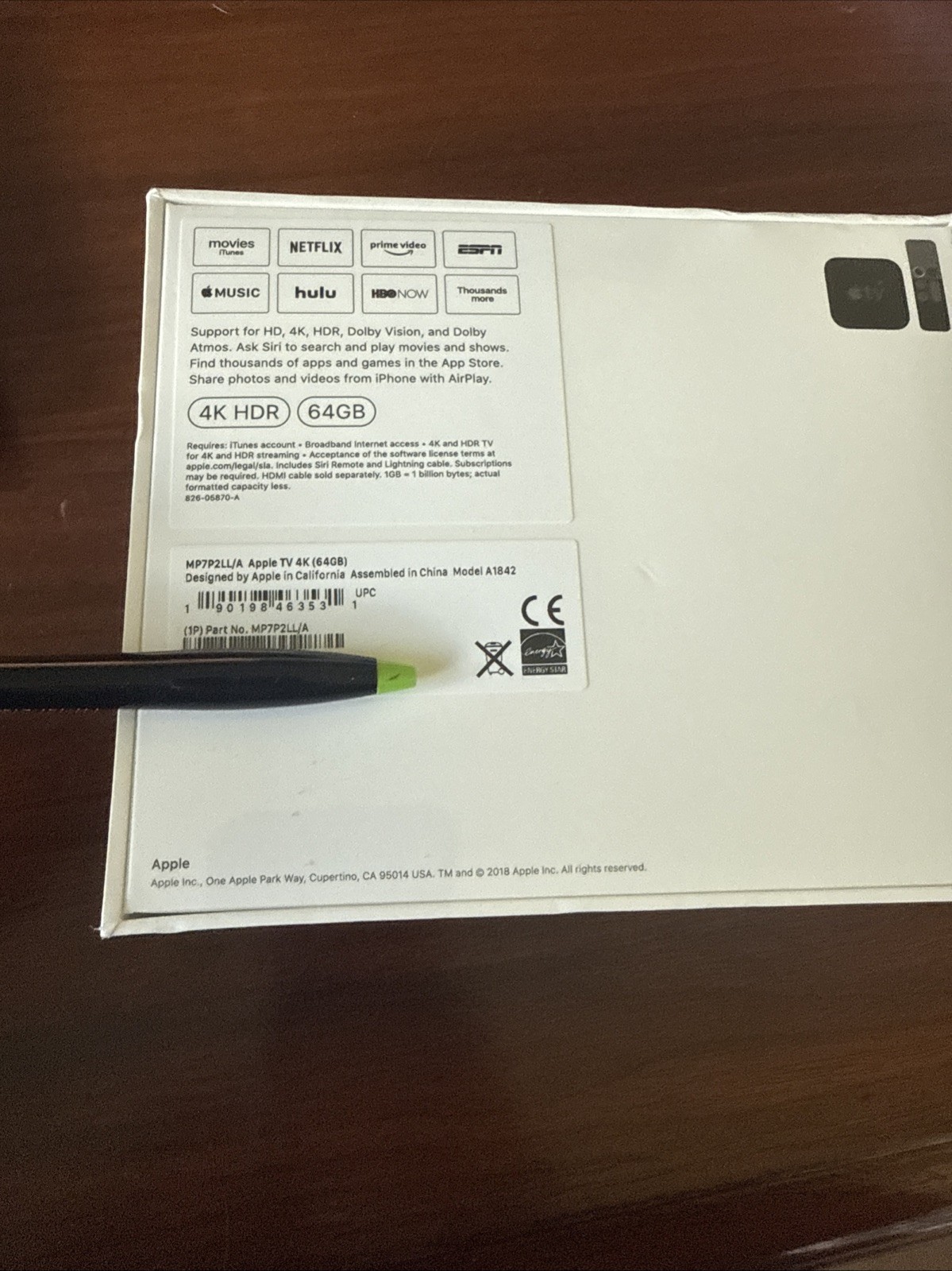Apple TV 4K HDR 64GB (5th Gen) HD Media Streamer MP7P2LL/A – NEW Sealed