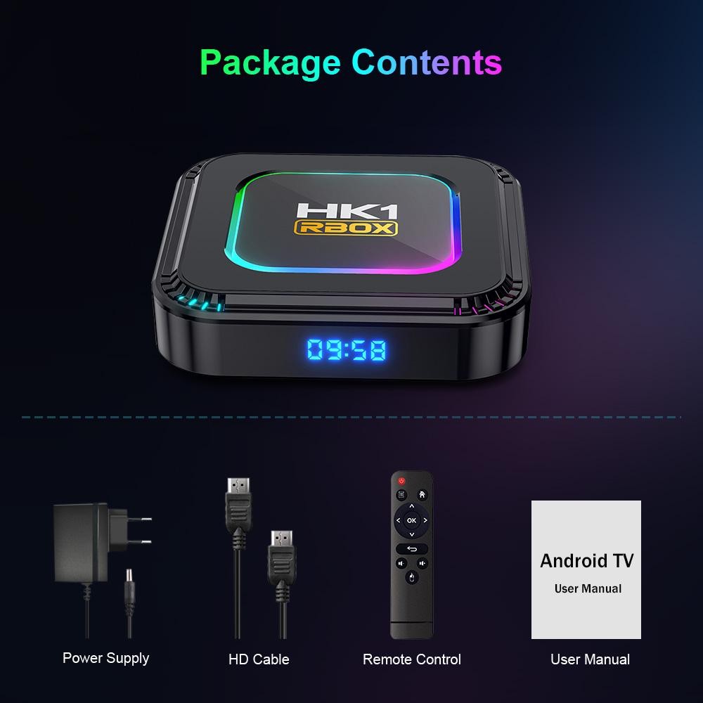 RBOX HK1 Android 13 TV Box 16/32/64GB Quad Core HD 8K Dual WIFI Media Player