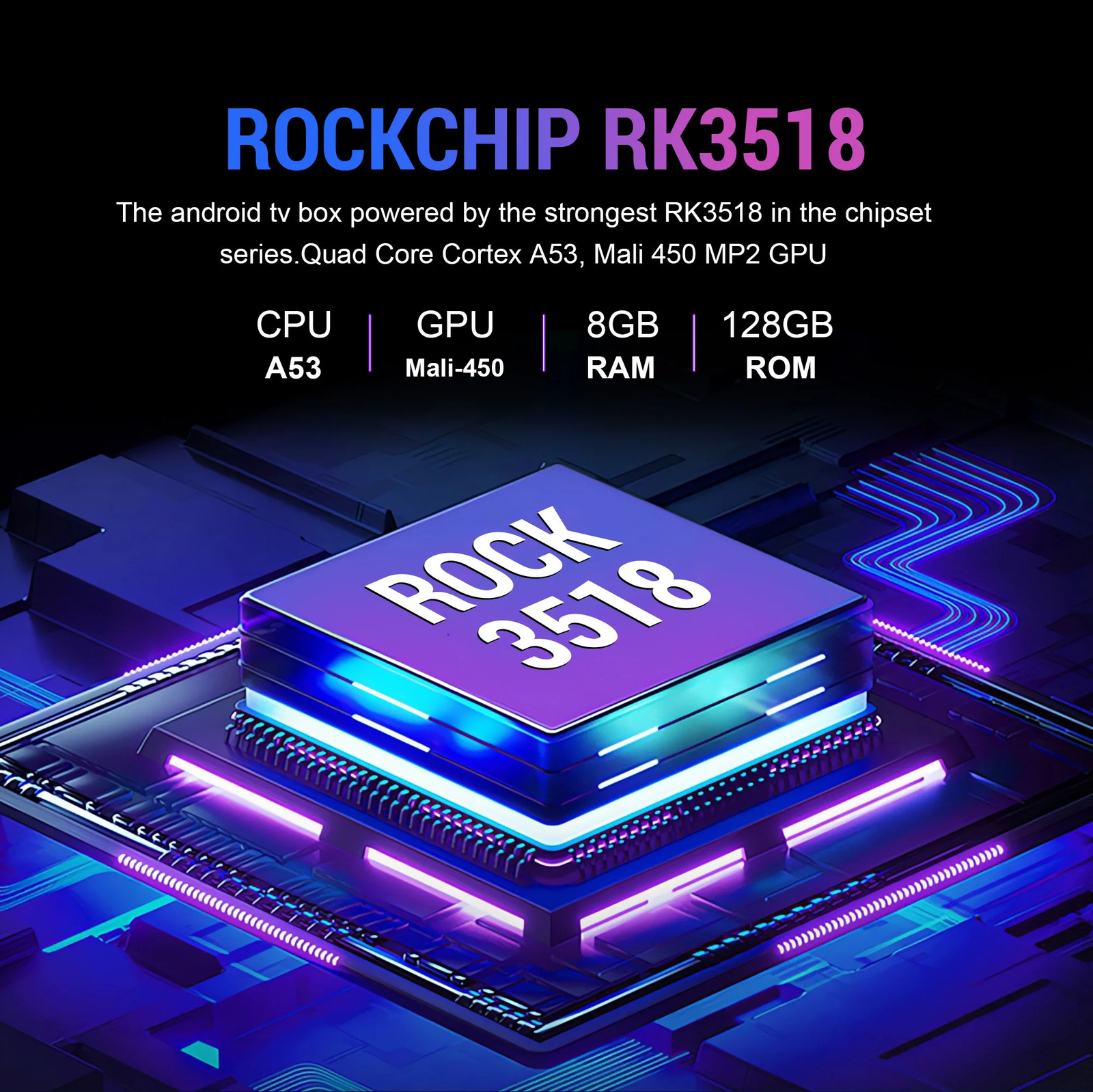 New T1+ 8K HD TV Box Android 16.0 RK3518 Quad Core 8GB RAM 128GB ROM Dual Wifi