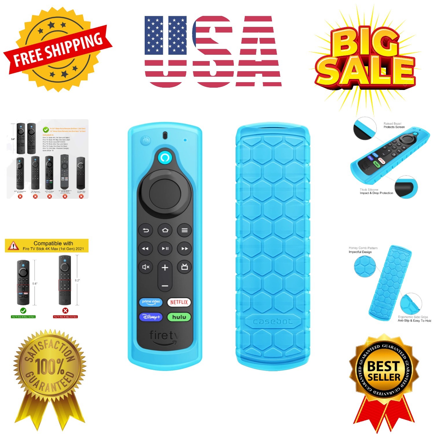 Remote Case for Fire TV Stick HD/4K/4K Max 1st Gen/Fire TV Stick 3rd Gen/Lite…
