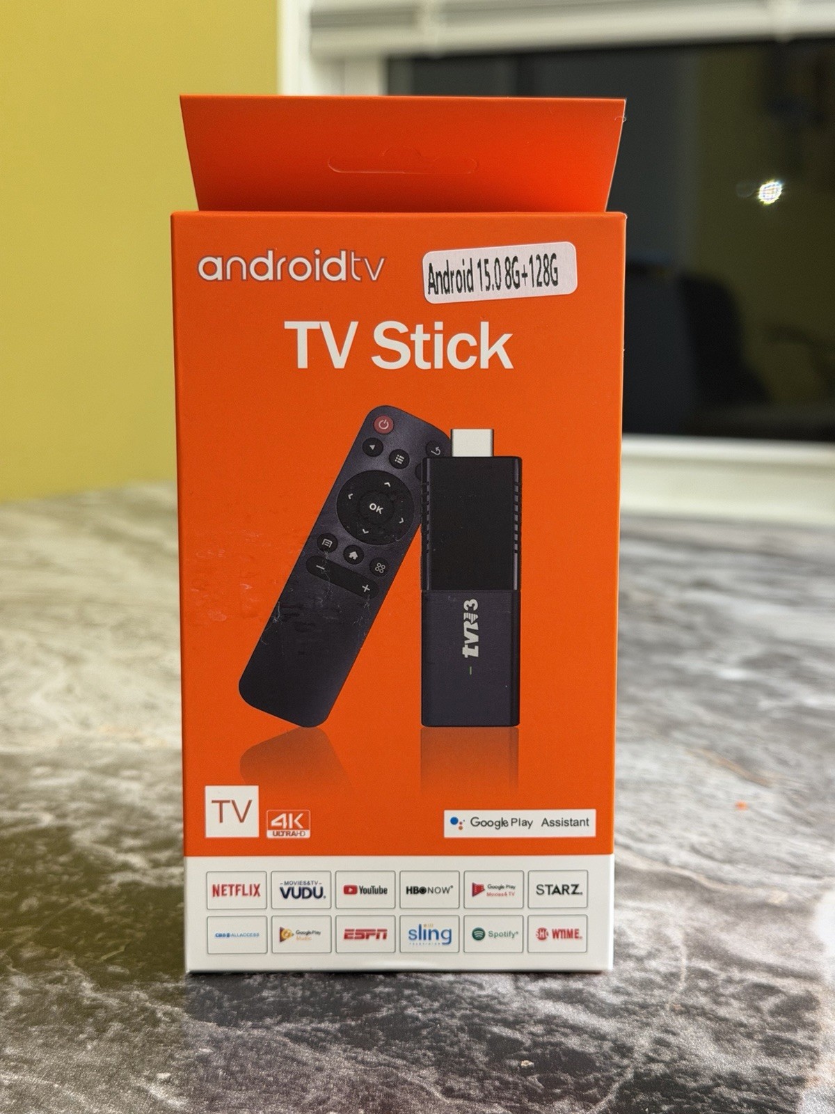 androidtv TV Stick 8G+128G 4K Ultra HD Chromecast Google Assistant Android 15.0