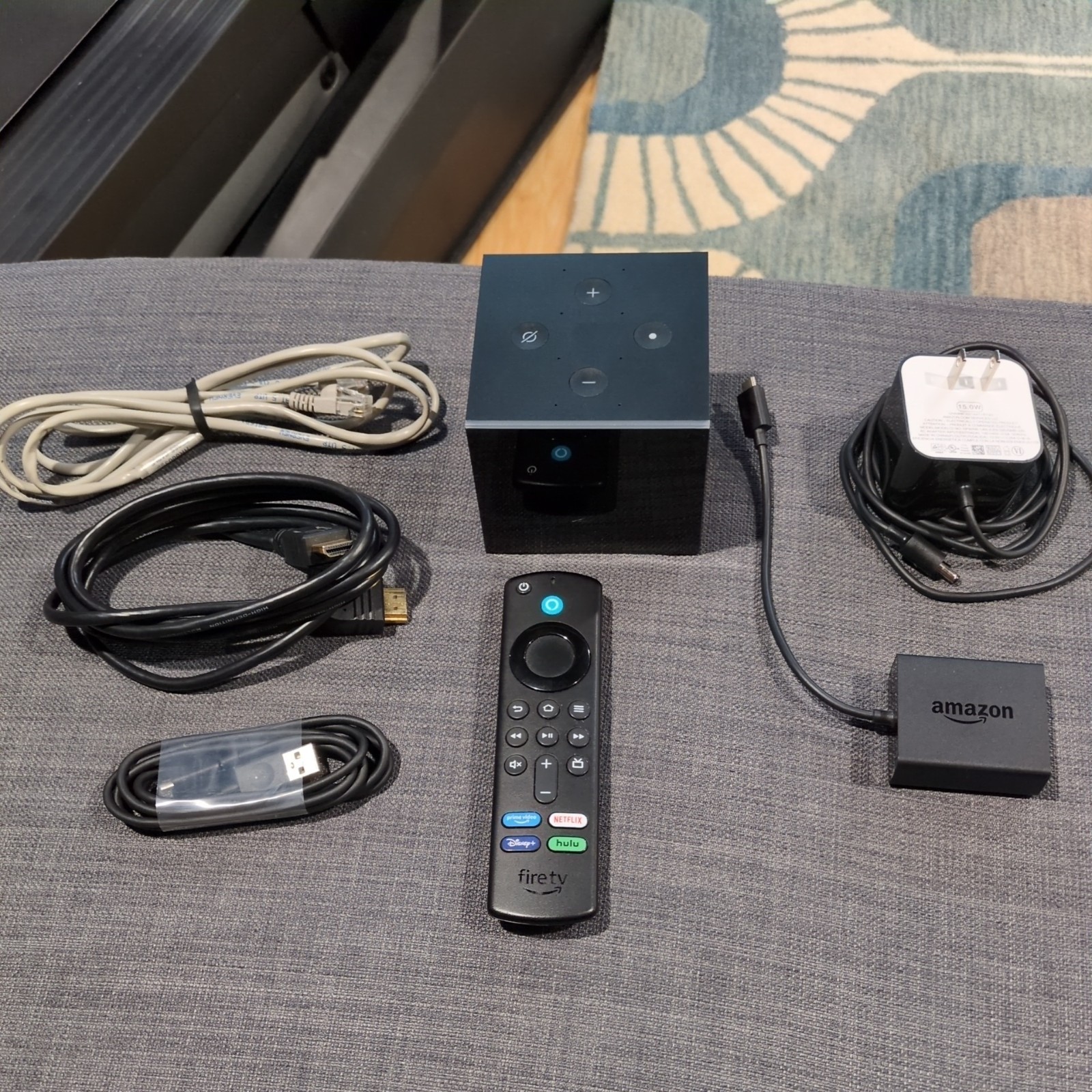 Amazon Fire TV 4K Cube 2 w/Remote, Wires, LAN Adapt Model A78V3N-Works HDMI Inc.