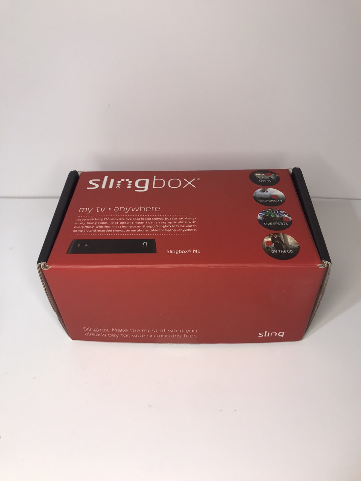Sling Media Slingbox M1 Digital Media Streamer Cables Power Cord Box Manual WORK
