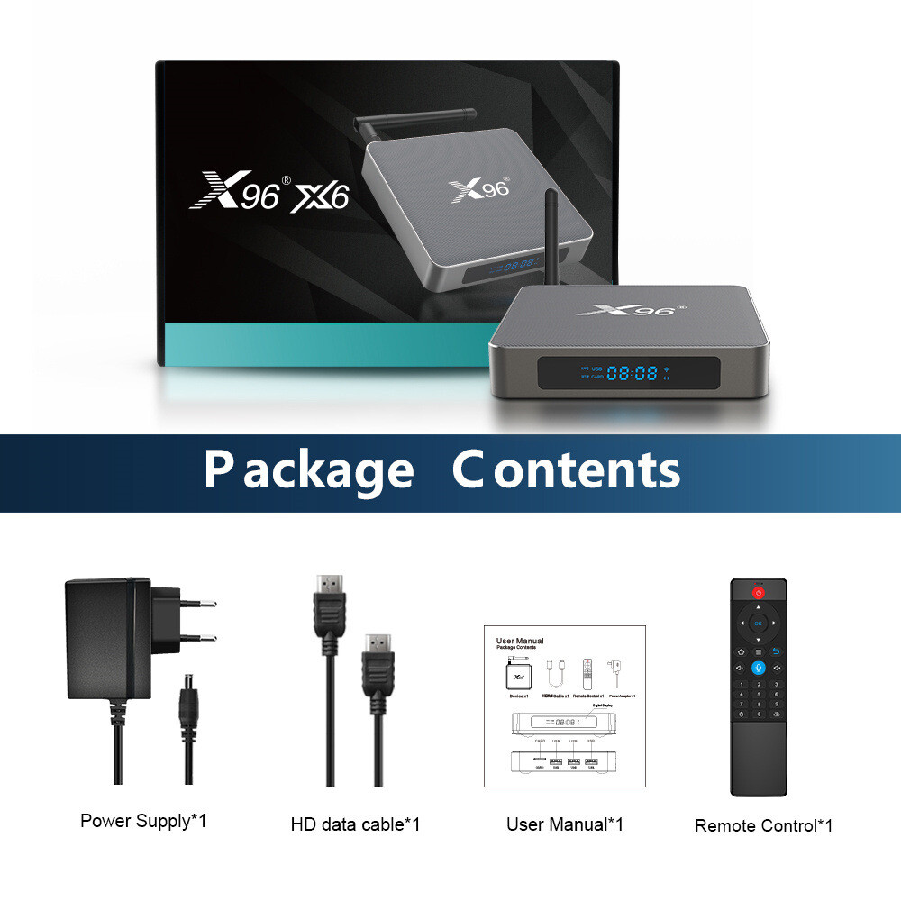 X96 X6 TV Box Android 11 8G 128G RK3566 2T2R Dual Wifi 4K BT 1000M Media Player