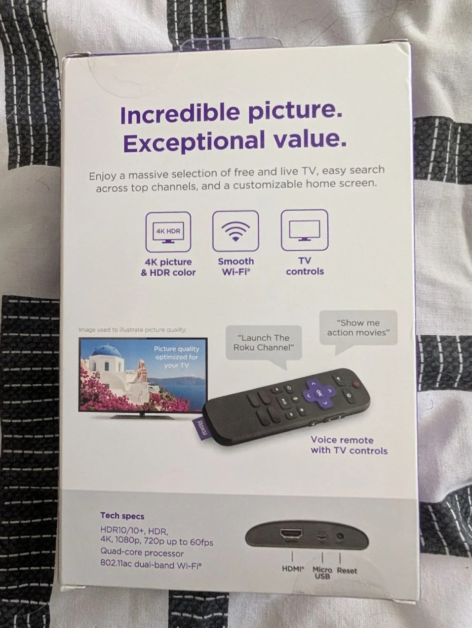 Express 4K+ Streaming Player HD/4K/HDR with Roku Voice with TV Controls