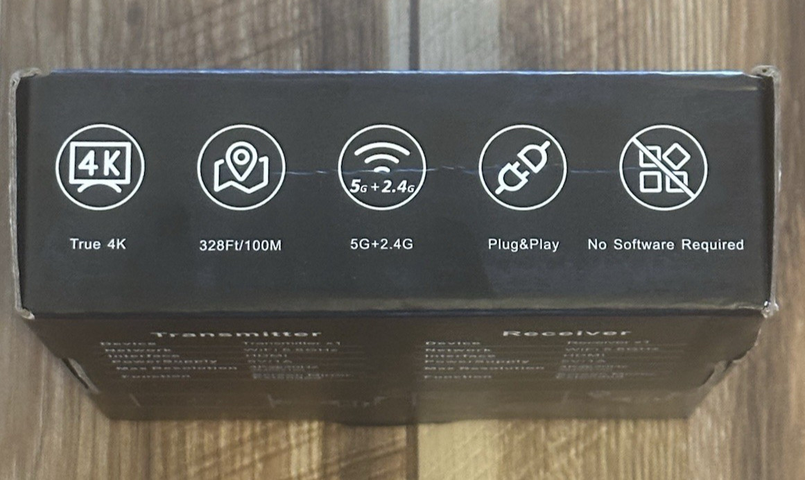 NEW 100M Wireless HD Extender Transmitter Receiver Wireless Cast to TV Projector