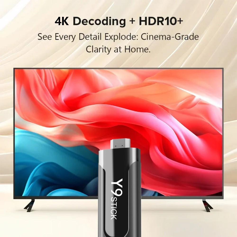 M98-Y9 Android 14 TV Stick 4GB+32GB WiFi6 BT5.0 4K HDR Voice Remote Media Player