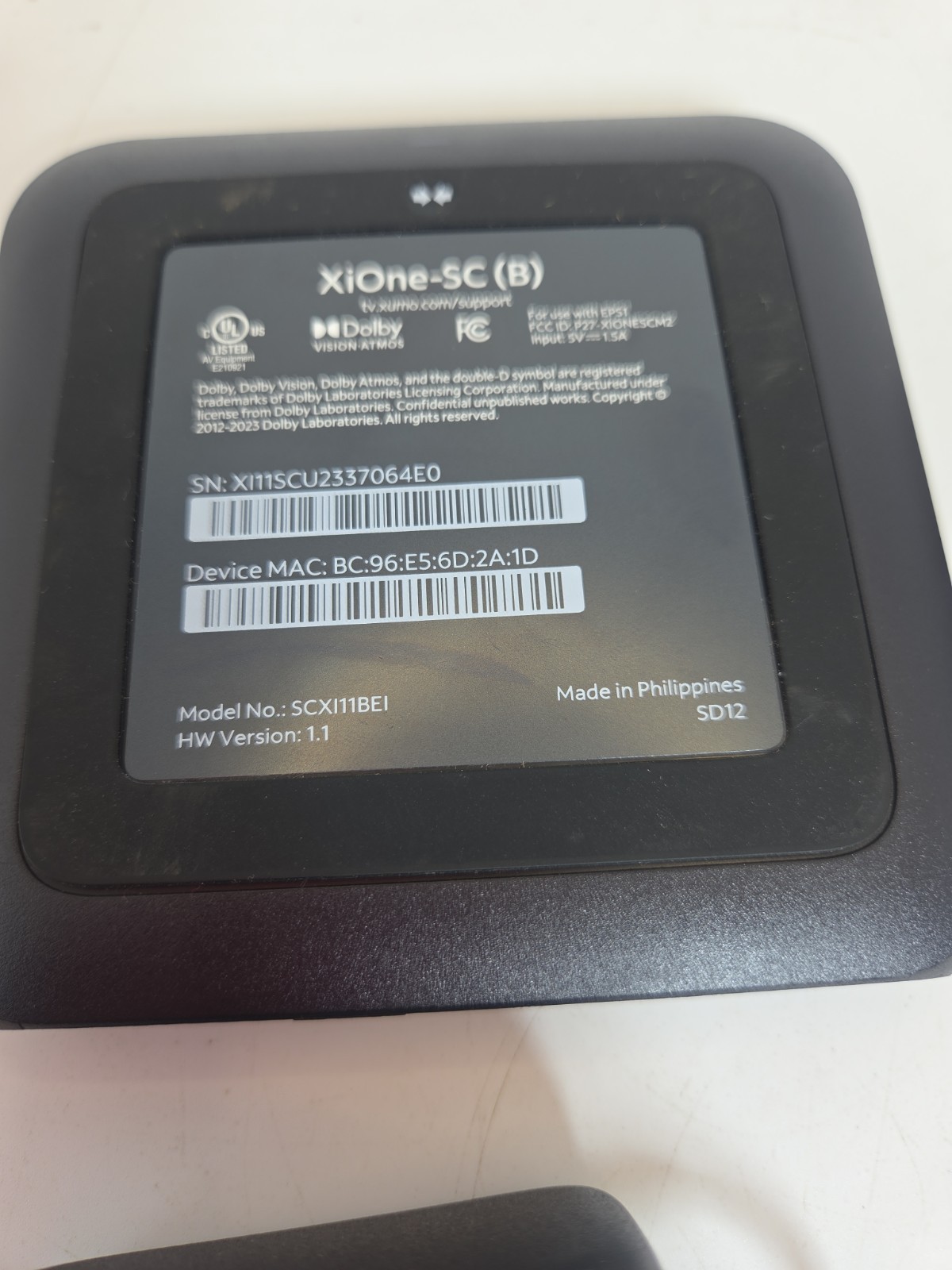 XiOne-SC(B) Streaming Device TV Box SCXI11BEIBCO HDMI Power (Q) No Remote