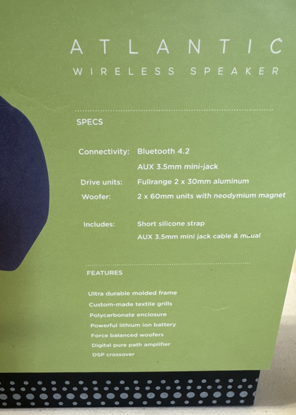 IJOY ATLANTIC WIRELESS BLUETOOTH SPEAKER HI-RES CLASSIC SERIES MMXVII NEW BOXED