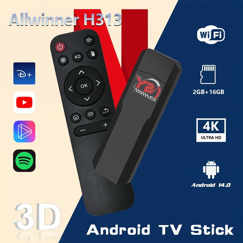 Y2 Android 14 TV Stick 2+16GB WiFi HDMI Mini Smart Media Player
