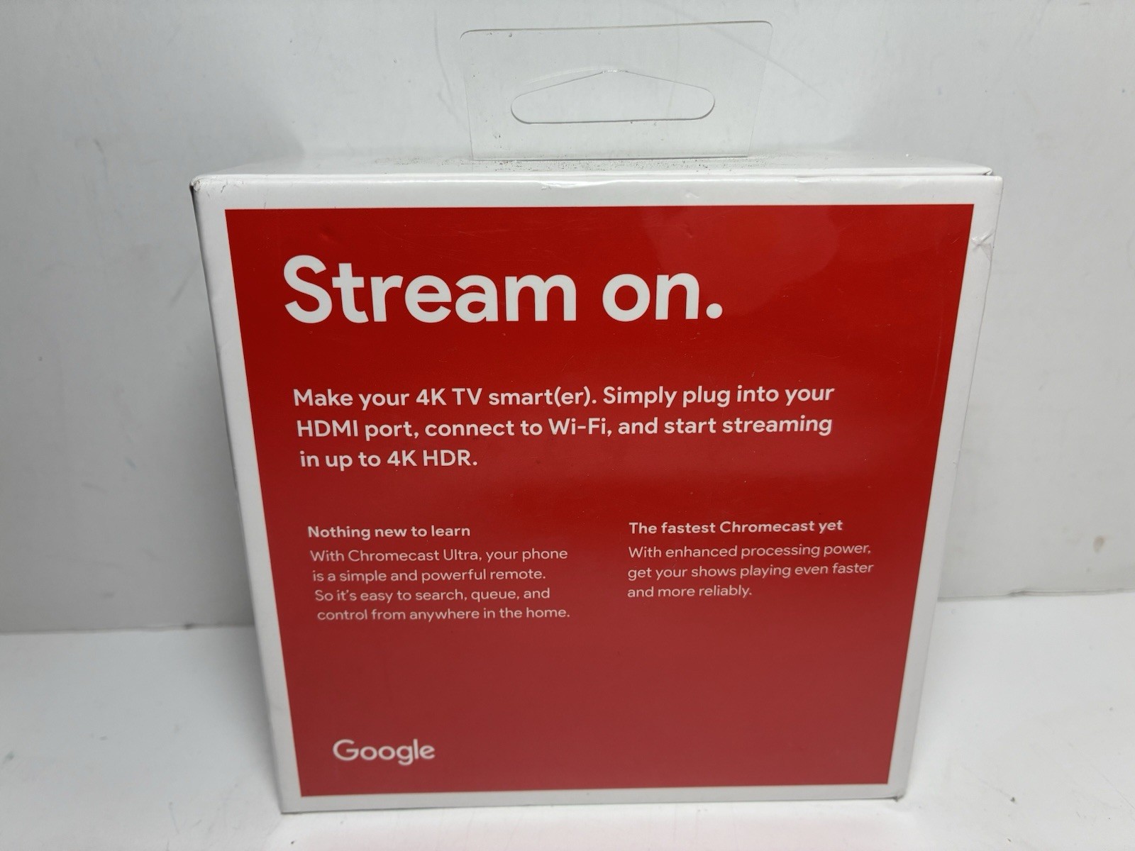Google Chromecast Ultra 4K Streaming Media Player (NC2-6A5-D) – Brand New Sealed