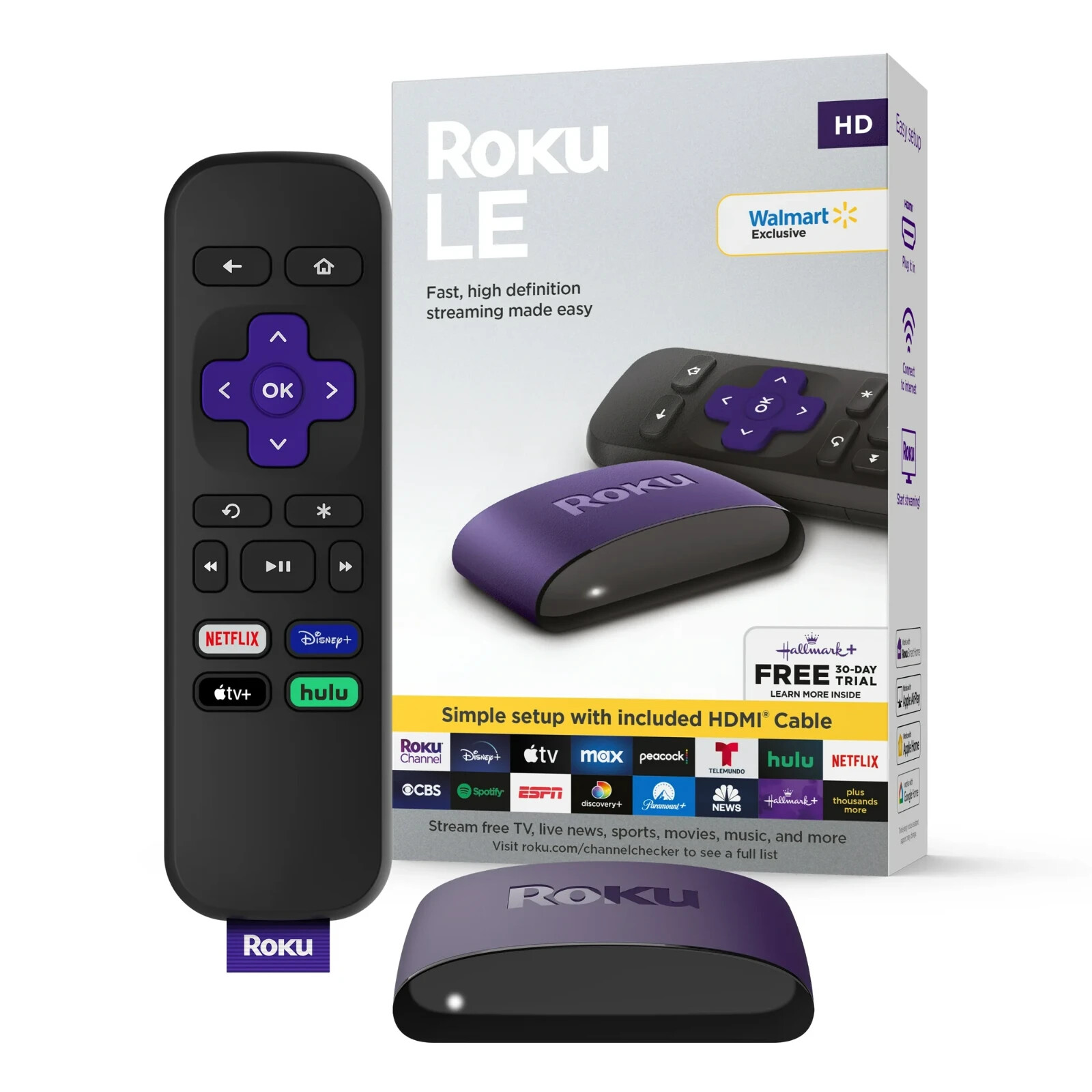 Roku LE Media Player – Black/Purple