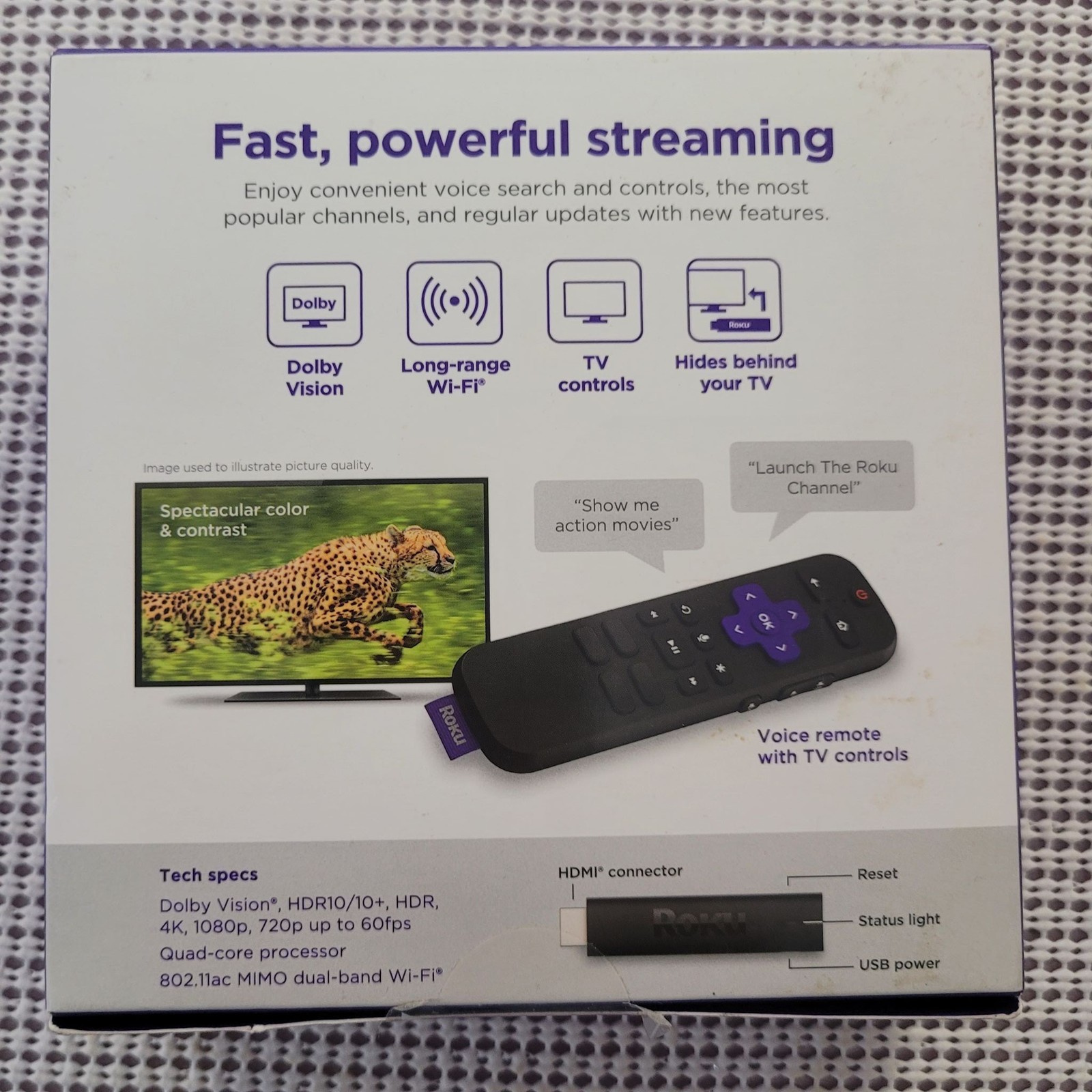 Roku Streaming Stick 4K Long-Range Wi-Fi HD 4K HDR Dolby Vision New