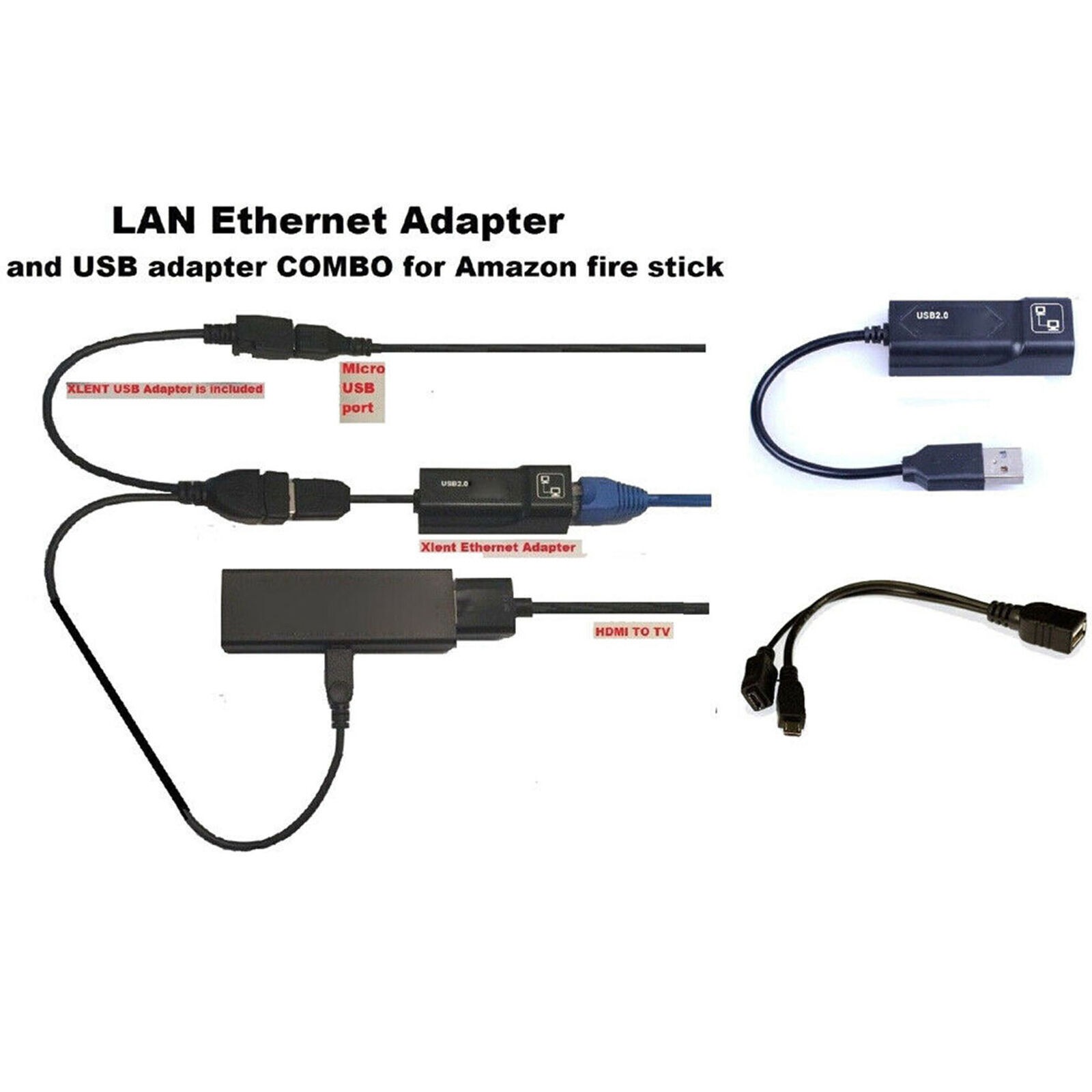 LAN Ethernet Adapter For AMAZON Fire Stick TV 3 Streaming Reduce Plug And Play