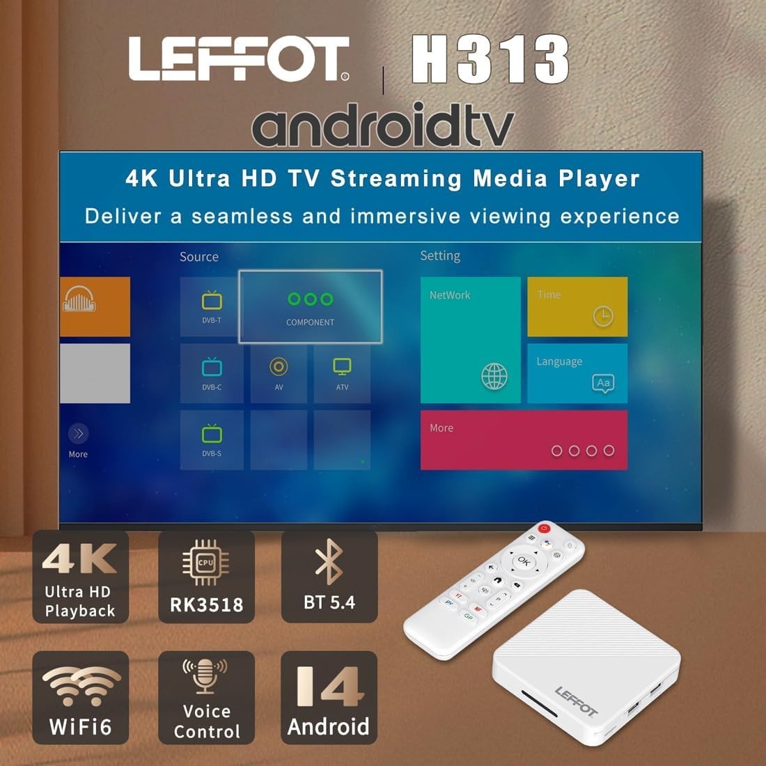 Ultra HD Smart TV Box with HDMI Connectivity and Built-in Media Features