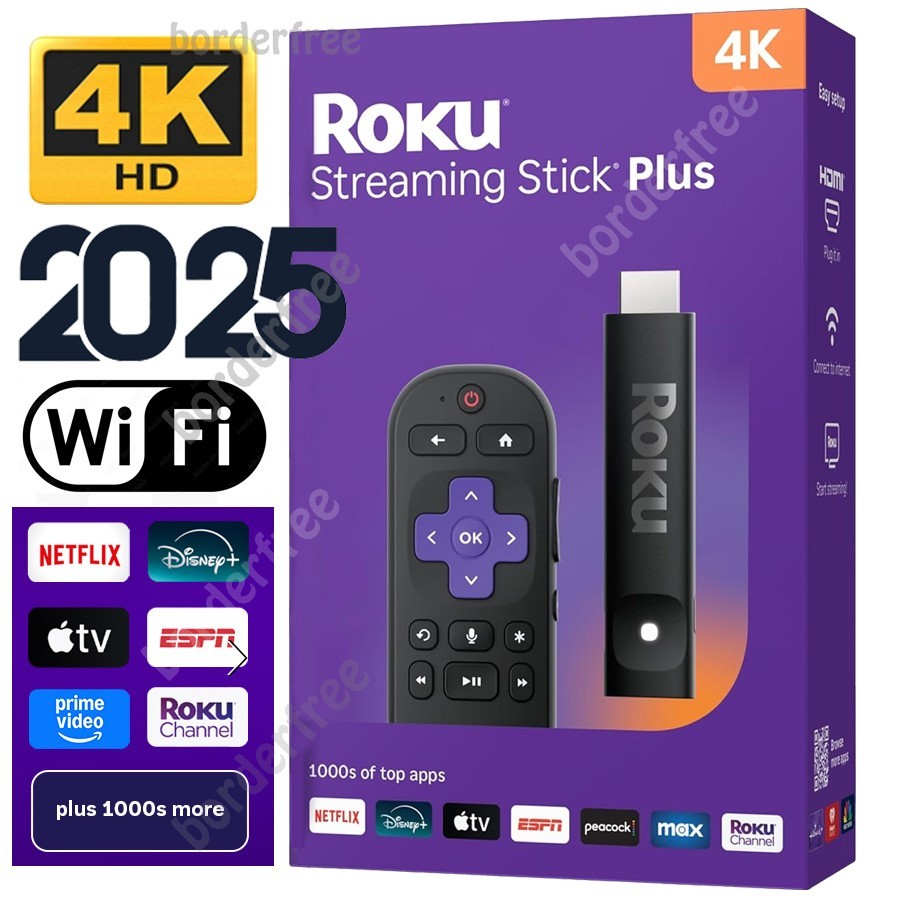 Roku Streaming Stick Plus 4K & HDR Roku Streaming Device for TV w/ Voice Remote
