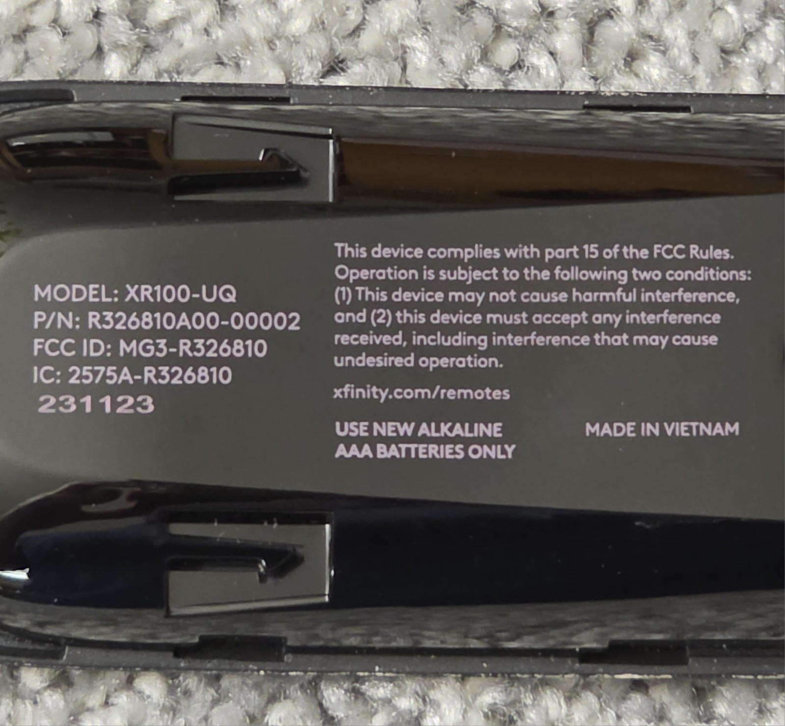 Xumo Stream Box XR100-UQ Replacement Remote Control OEM R326810A00-00002