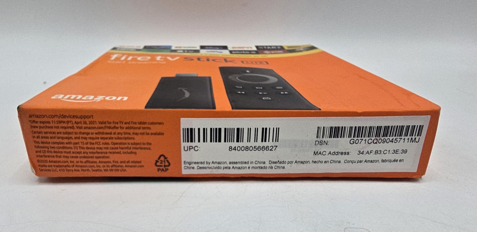 Amazon – Fire TV Stick Lite – HD Media Streaming with Alexa – NEW SEALED