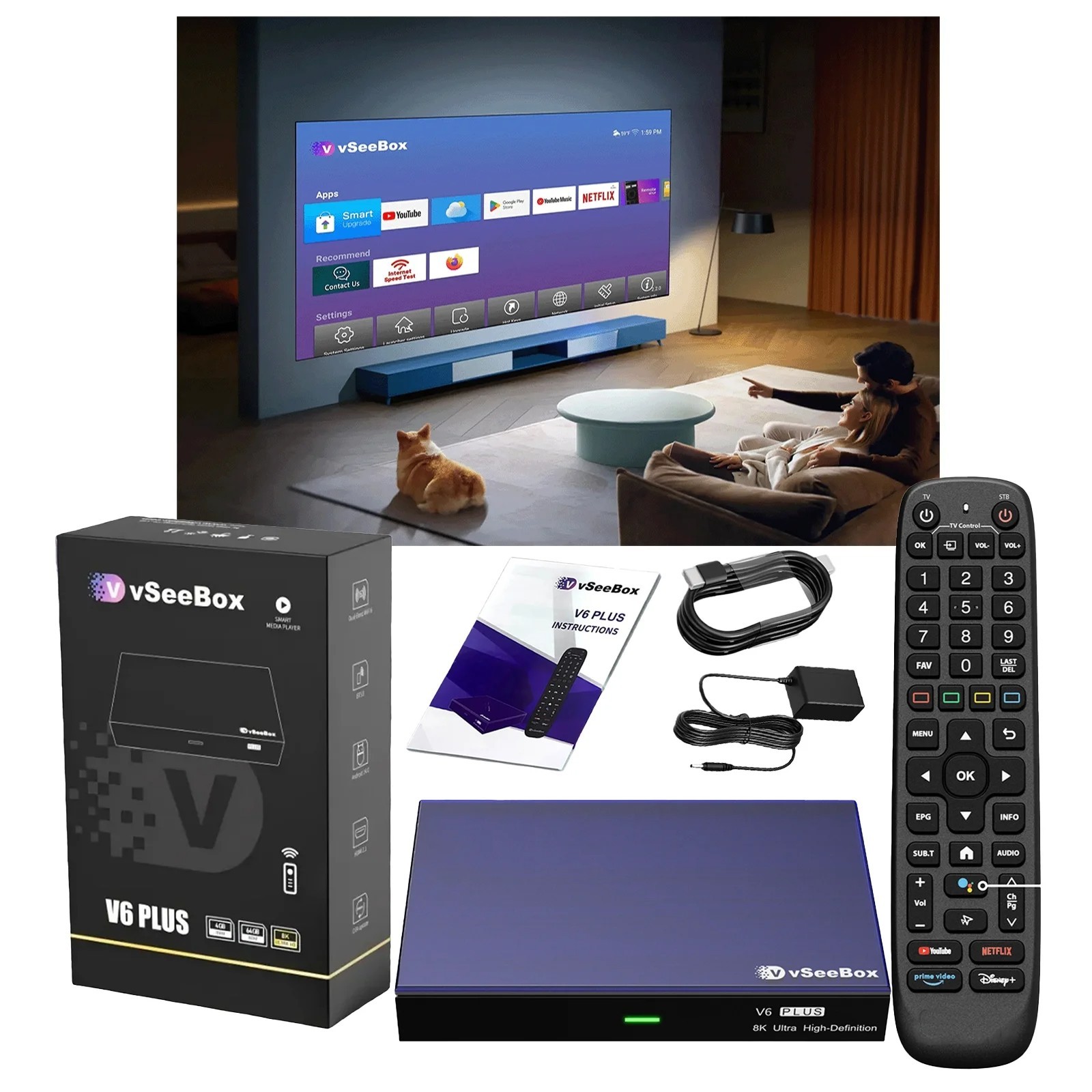 vseeBox V6 Plus Android TV Box Authorized Dealer Same-Day Ship