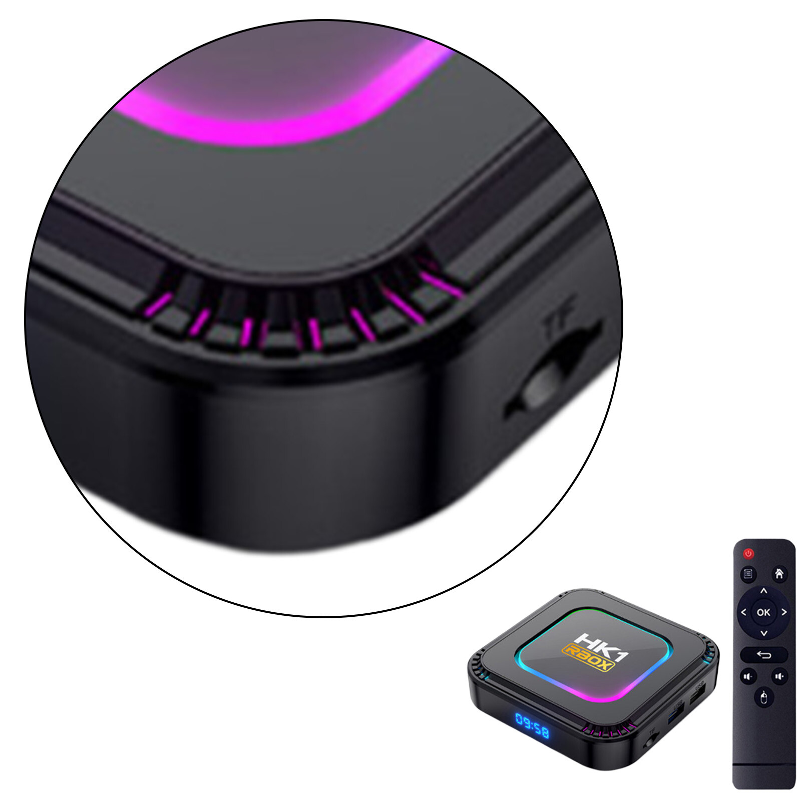 HK1 Smart TV Box Android 13 Quad Core 8K Media Player Dual WIFI6 BT5