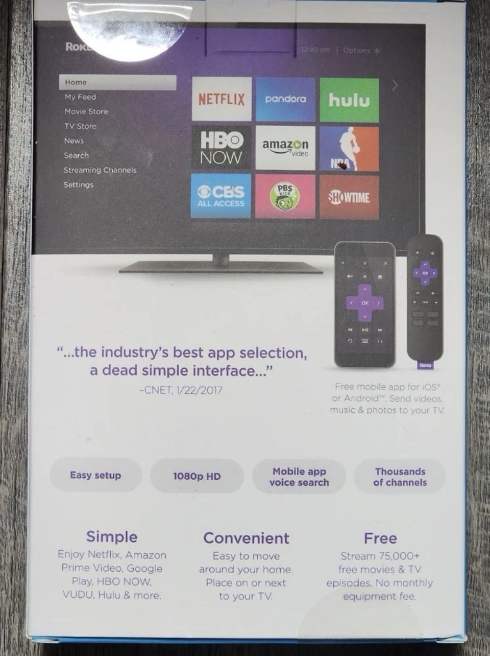 Roku Express 1080p HD Streaming Used comes with Remote and HDMI Cable