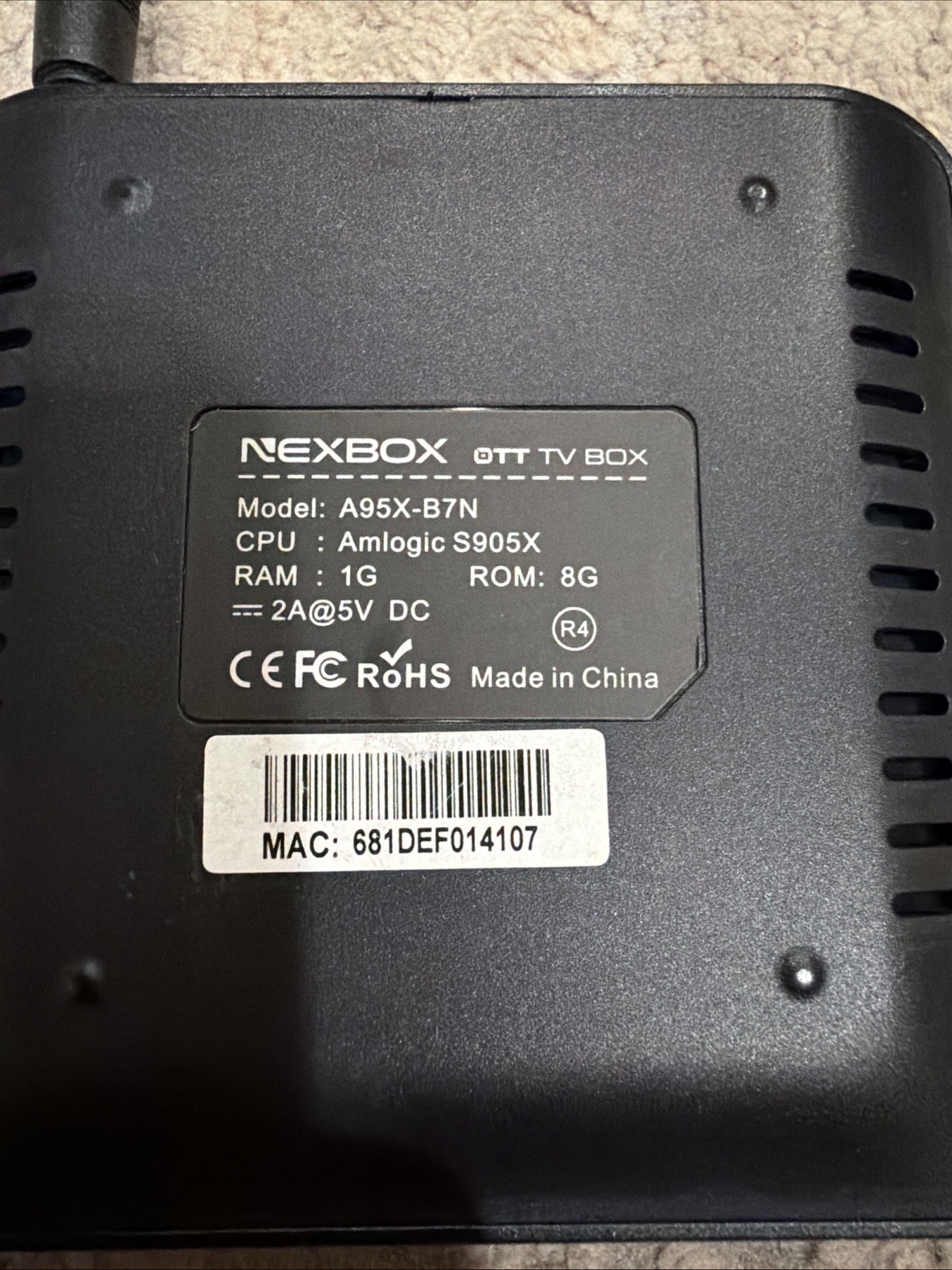 NEXBOX A95X -A7N4K TV BOX S905 1G RAM+8G ROM 2.4G/5G Wired Or WIFI Stream-Z