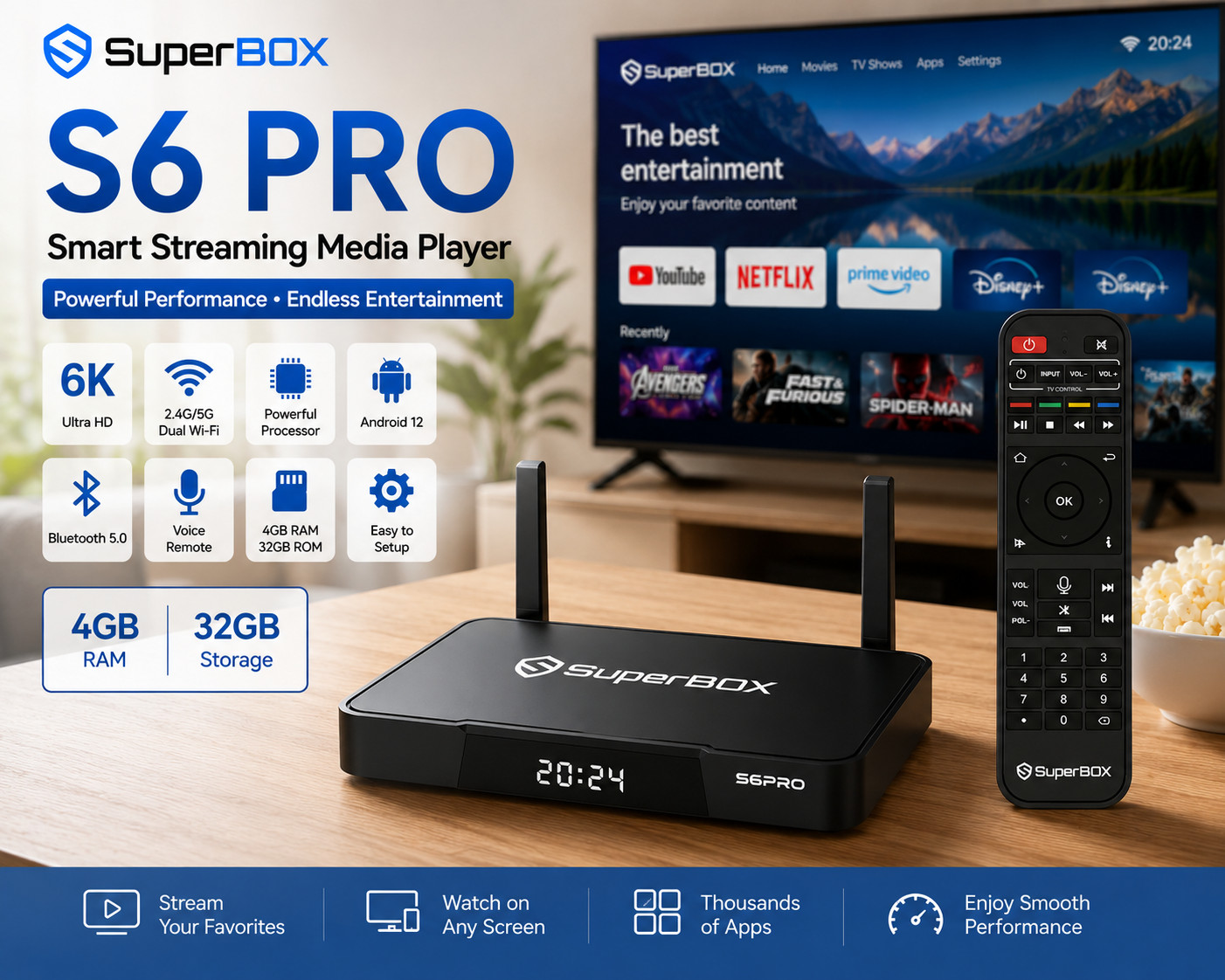 2026 Newest SuperBox S6 Pro 4K TV Box – Android 12.0 | Authorized Distributor