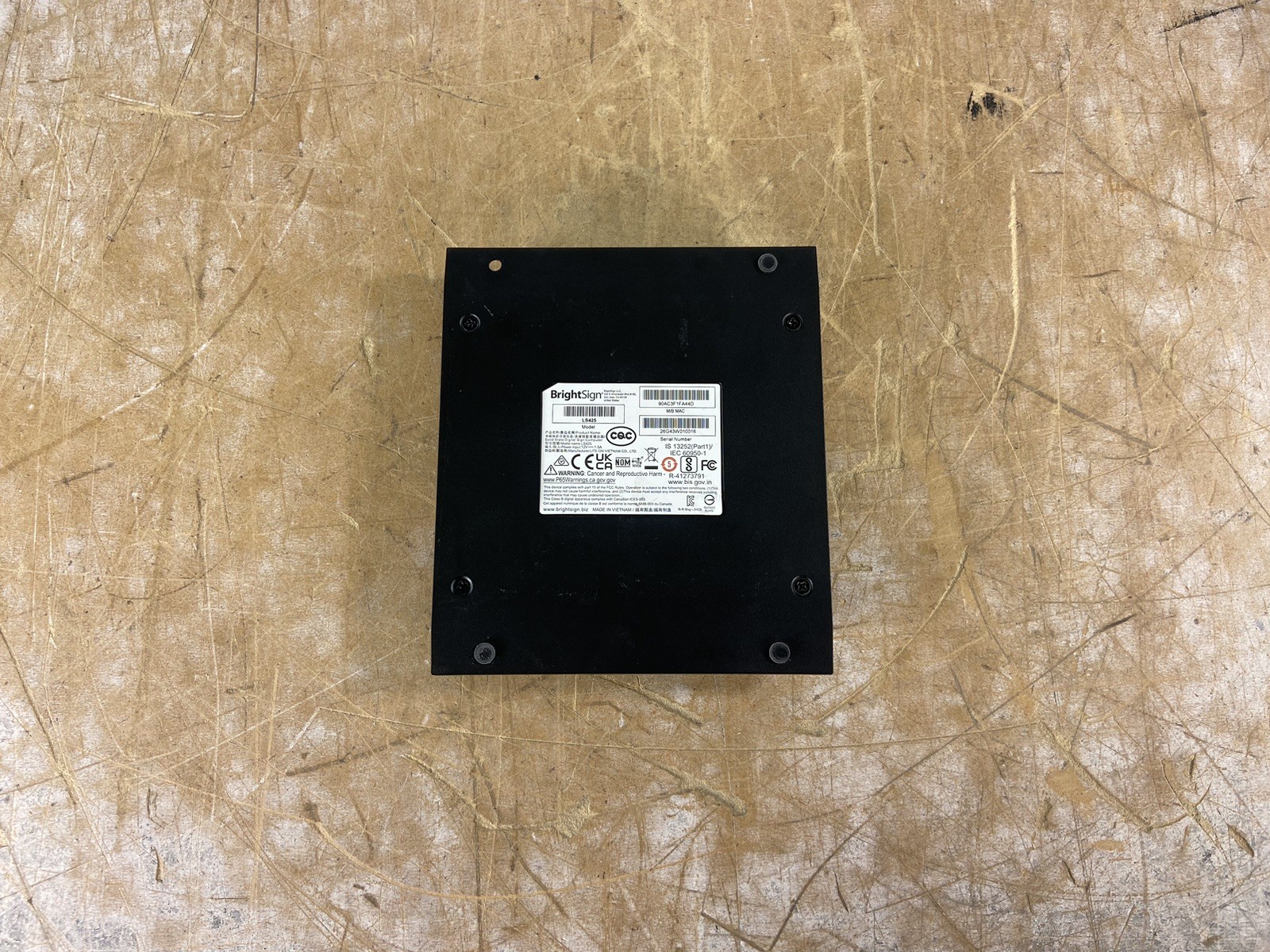 BRIGHTSIGN LS425 I/O DIGITAL SIGN MEDIA PLAYER – (NO POWER ADAPTER)