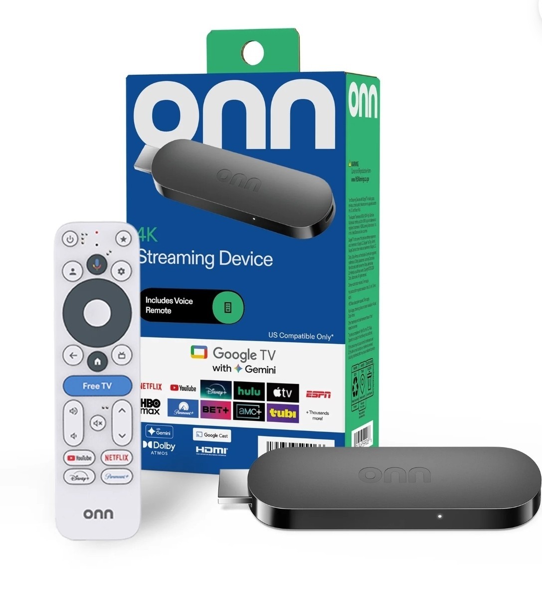 onn 4K Streaming Device, Google TV with Gemini (NEW 2026 Model) – Fast Streaming