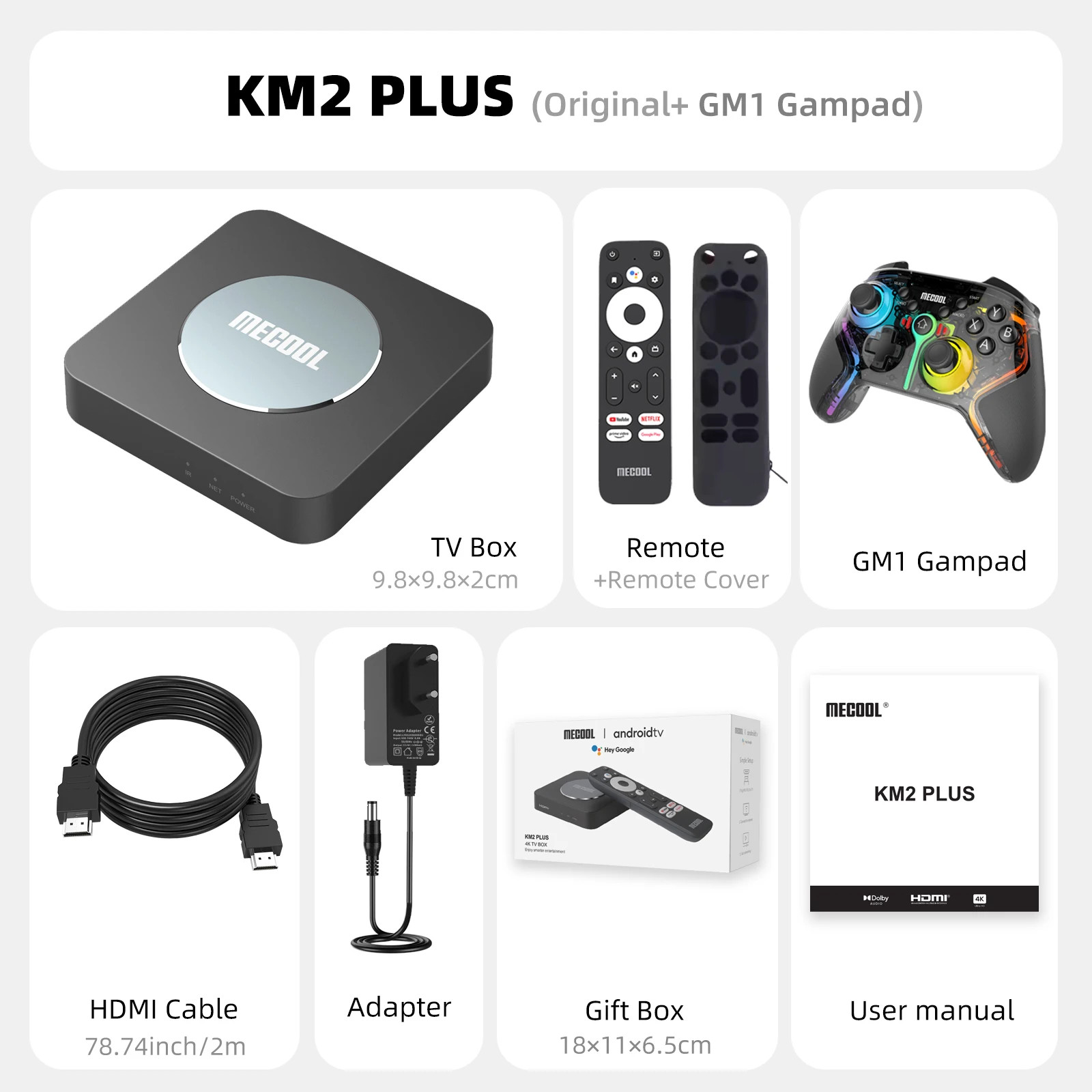 MECOOL KM2 Plus Android TV Box 4K Amlogic S905X4 2GB DDR4 WiFi Streaming