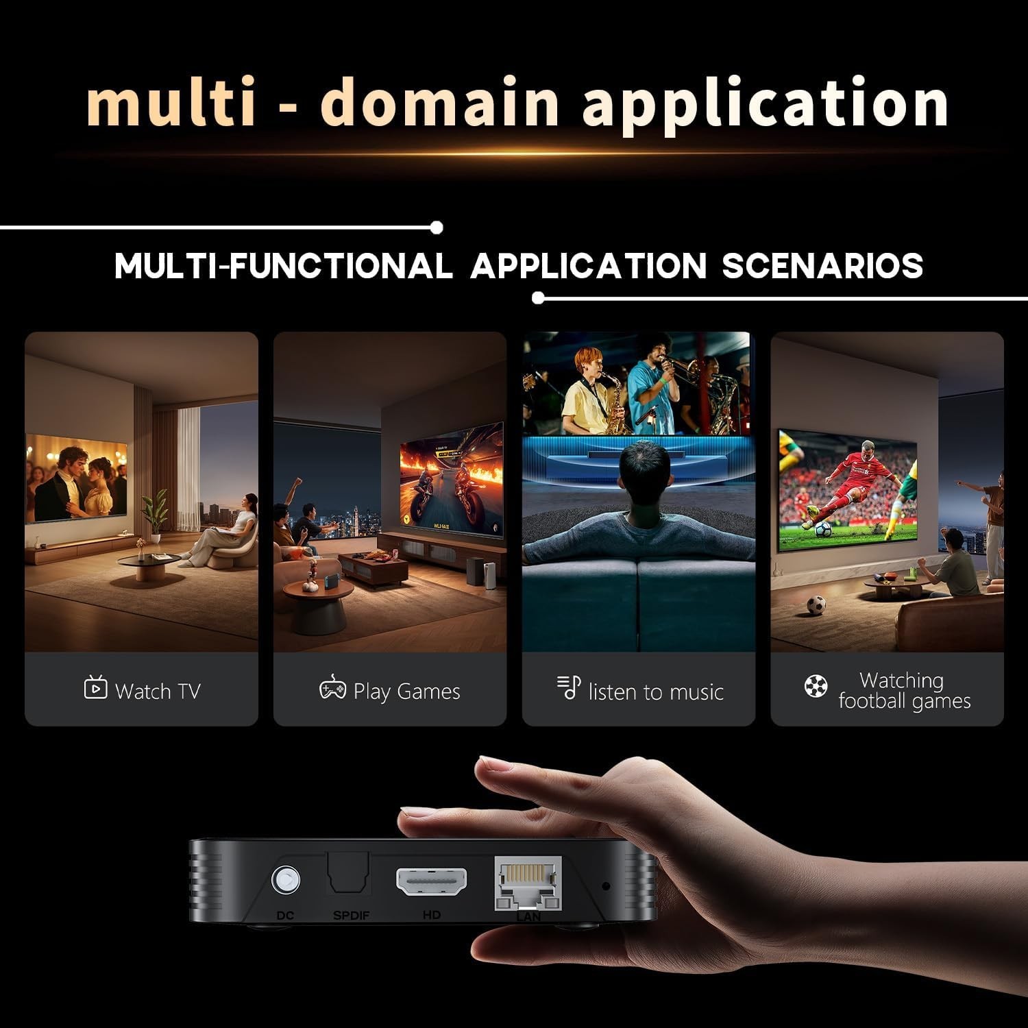 All-in-One Android 14.0 TV Box – 2GB RAM, HDR10 3D Support, Remote Control