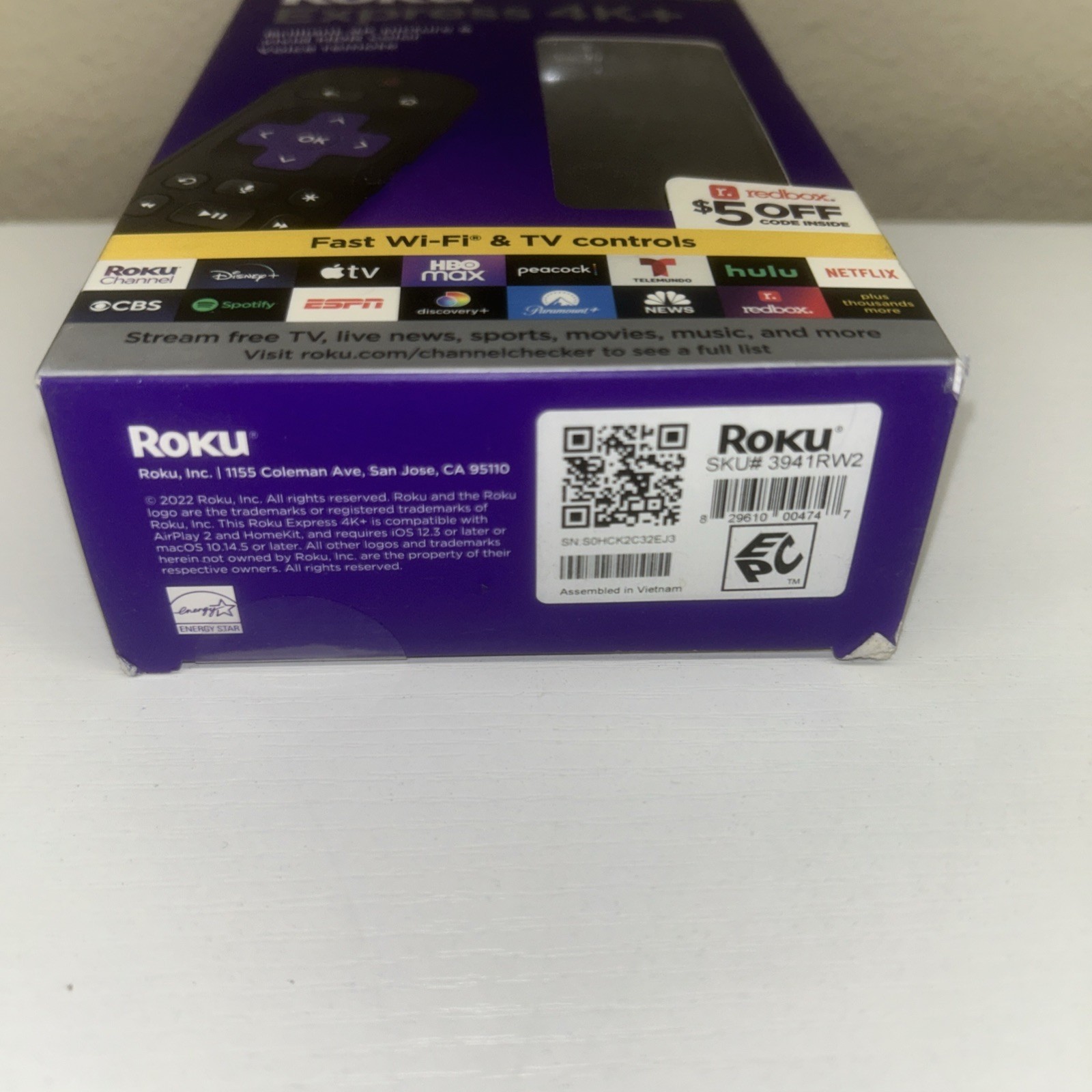 Roku Express 4K+ 3941R2 HDR Media Streamer Player Voice Remote OPEN BOX “READ”